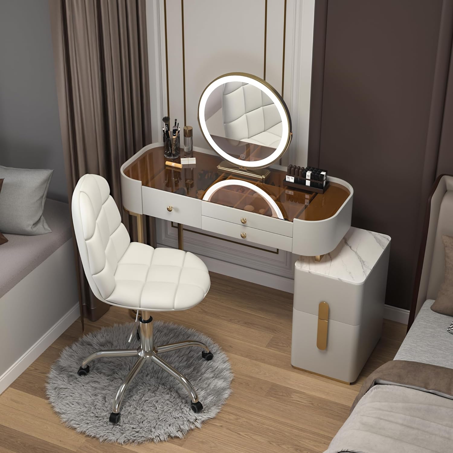 VECELO Modern Armless Home Office Desk Chair - VECELO