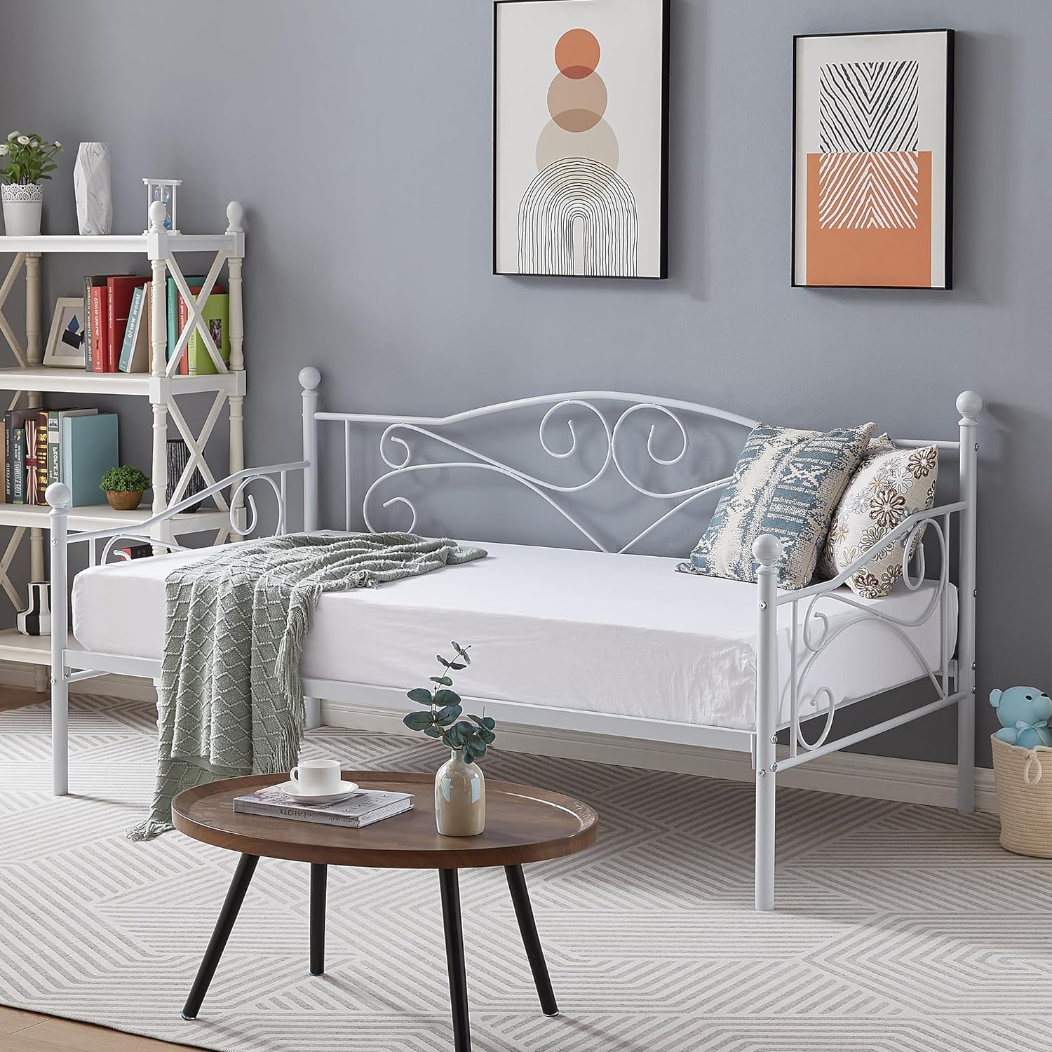 VECELO Premium Daybed Metal Bed Frame Twin Size - VECELO