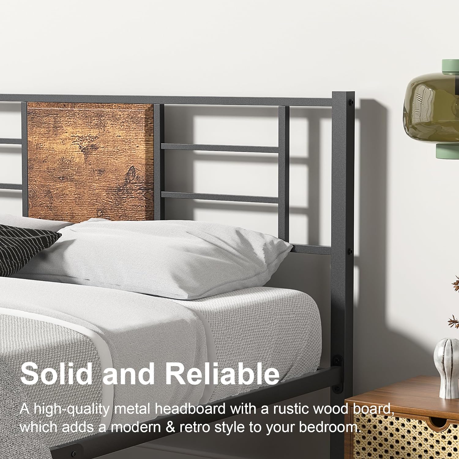 VECELO Platform Bed Frame Mattress Foundation with Headboard and Footboard - VECELO
