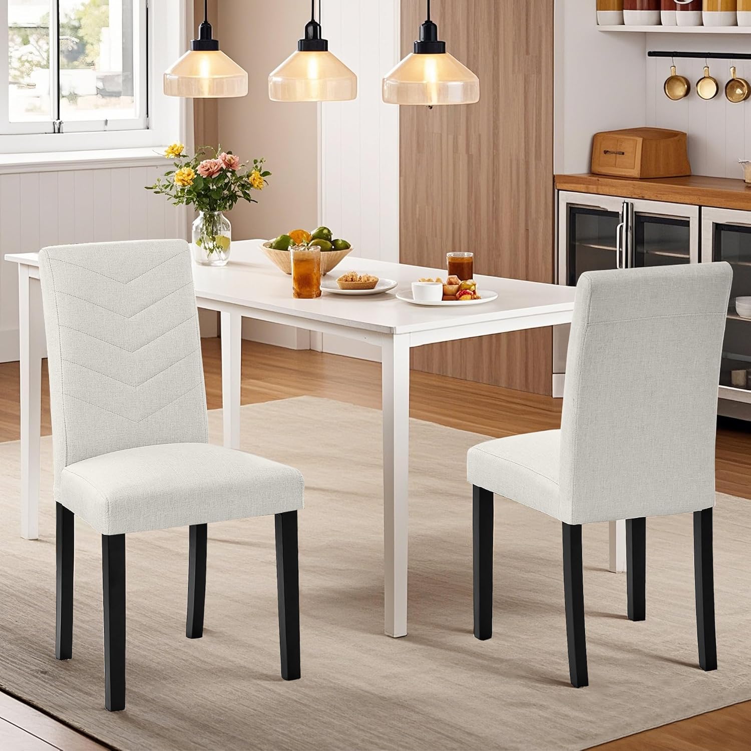 VECELO Upholstered Dining Chairs Set of 2 - VECELO