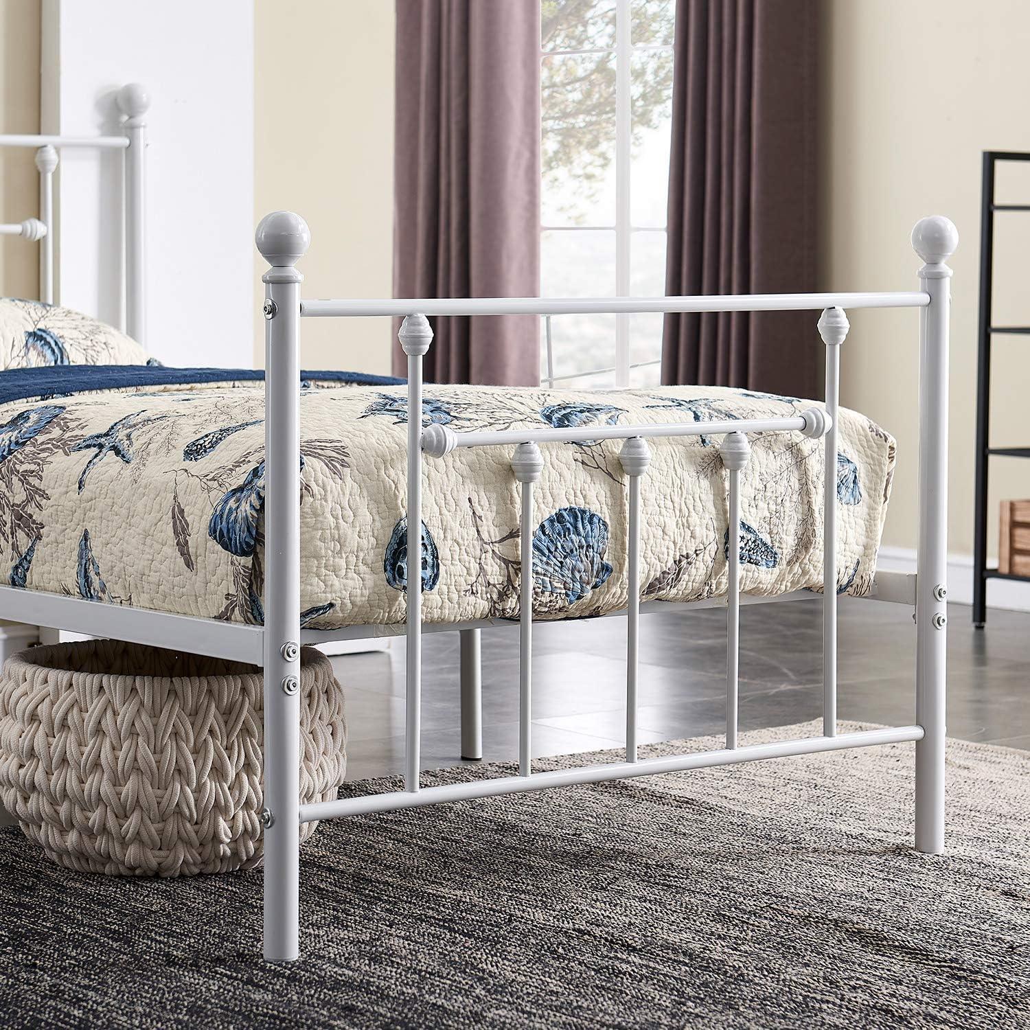 Modern Metal Platform Bed Frame Mattress Foundation with Headboard and Footboard