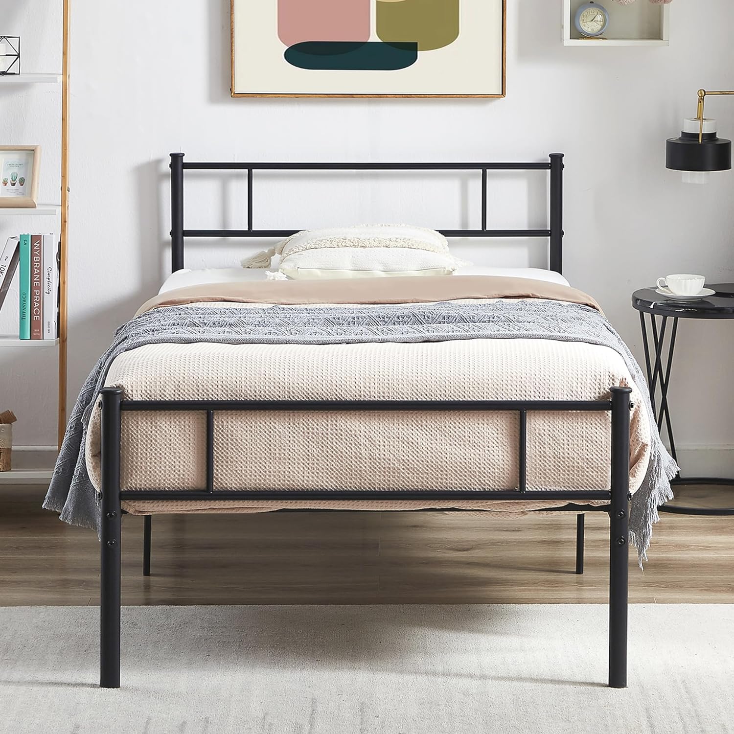 VECELO Platform Bed Frame with Headboard and Footboard, 12'' Under-Bed Storage & Strong Metal Slats Support - VECELO