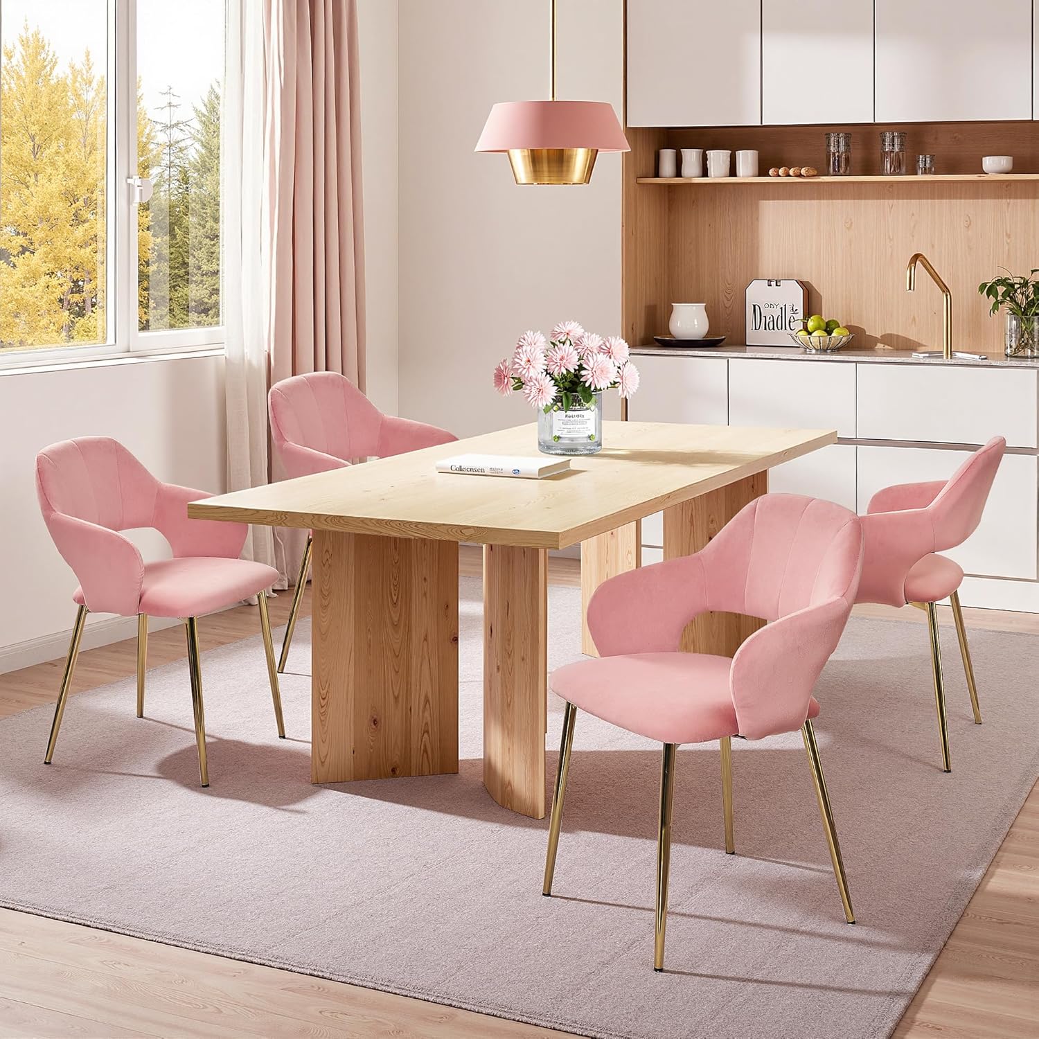 VECELO Velvet Dining Chairs Set of 2