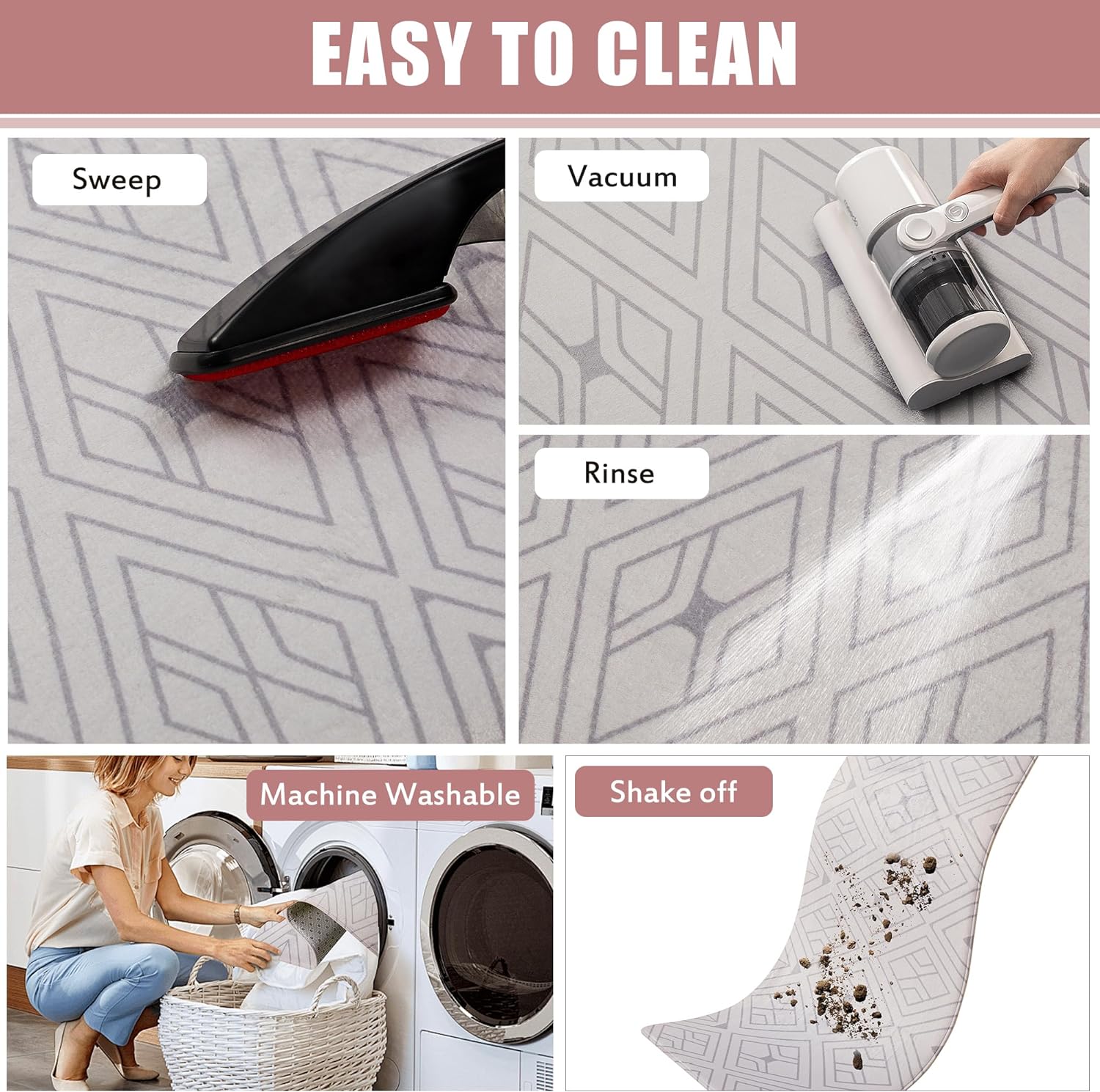 VECELO Front Door Mat Indoor Welcome Mat Outdoor, Absorbent Muddy Kitchen Rugs - VECELO