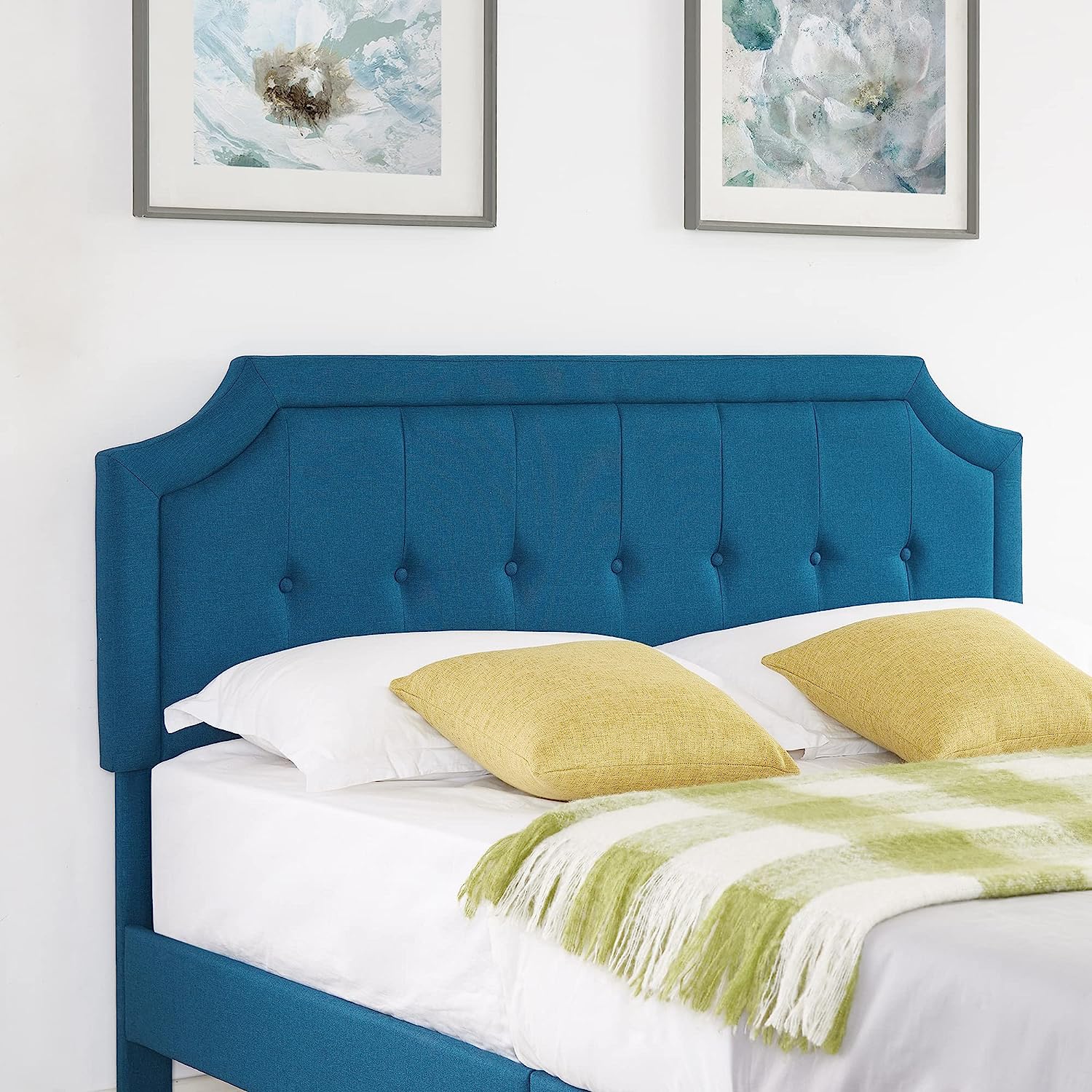 VECELO Premium Upholstered Platform Bed Diamond Stitched Panel Headboard - VECELO