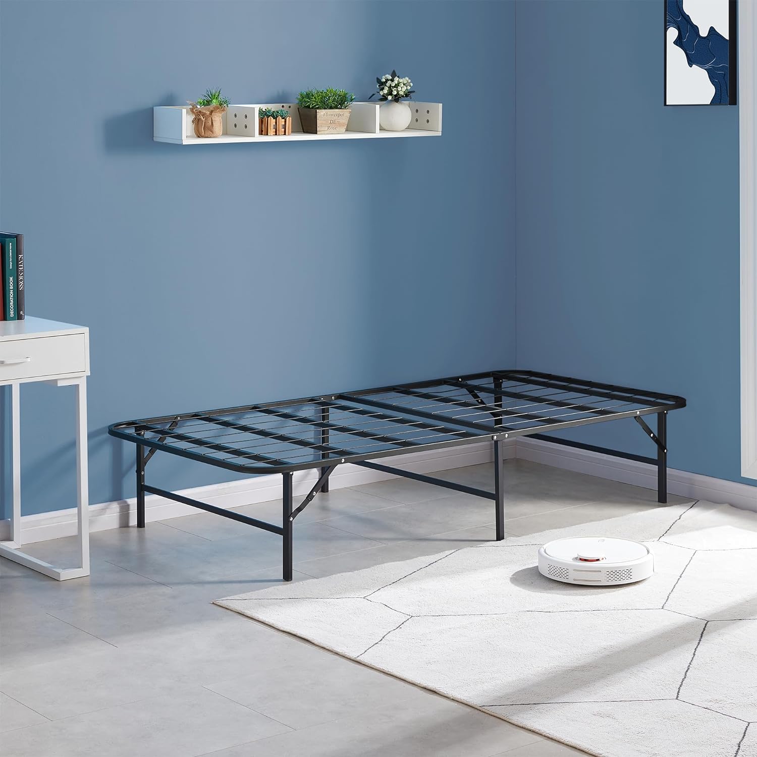 VECELO Metal Folding Bed Frame No Tools Required - VECELO
