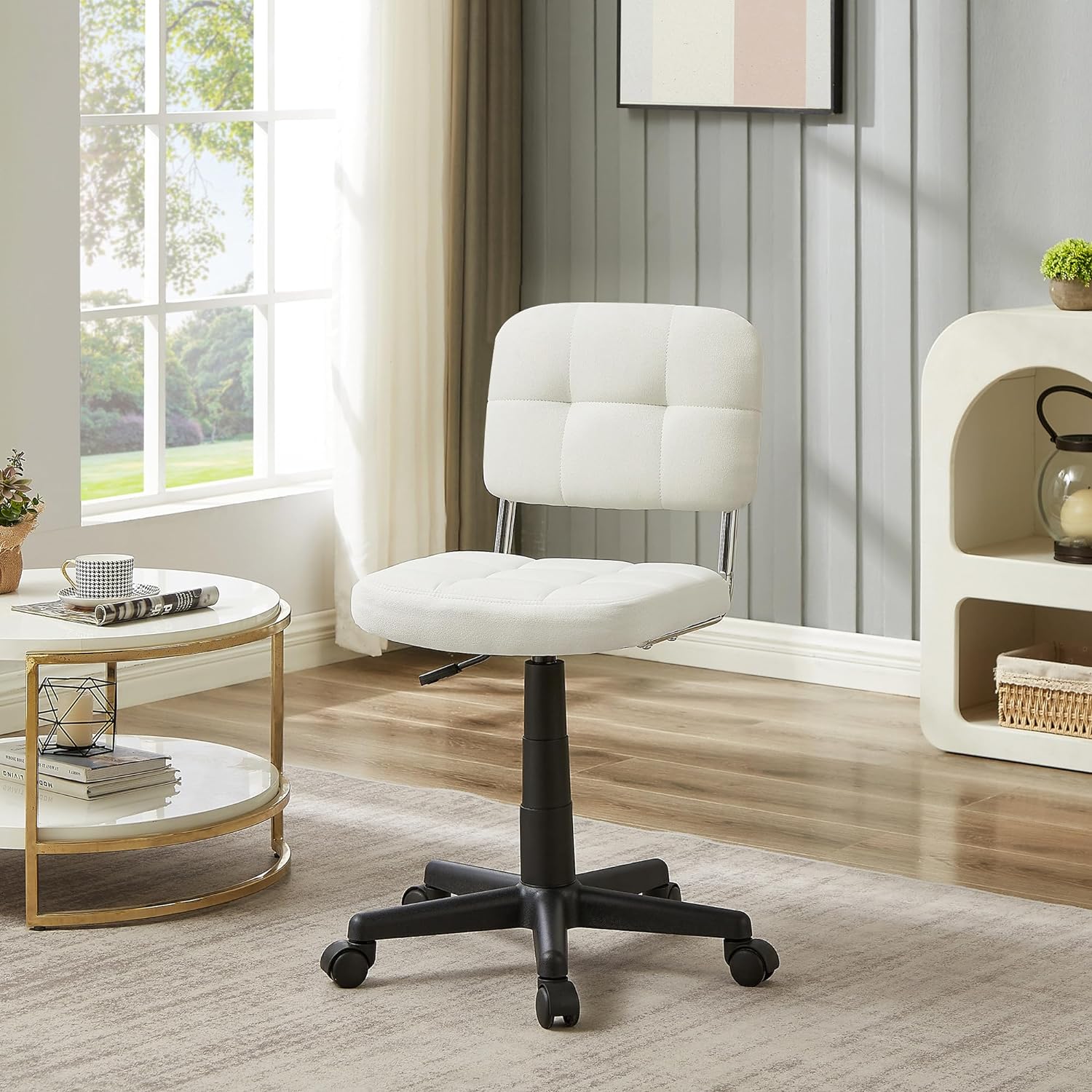 VECELO Modern Armless Home Office Desk Chair for Make Up/Bed Room/Small Space - VECELO
