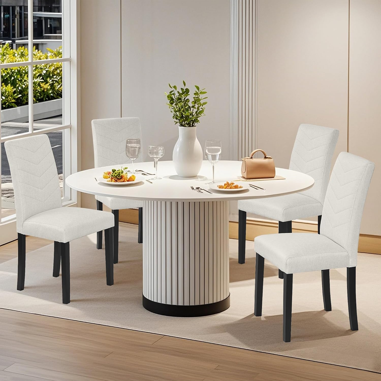 VECELO Upholstered Dining Chairs Set of 2 - VECELO