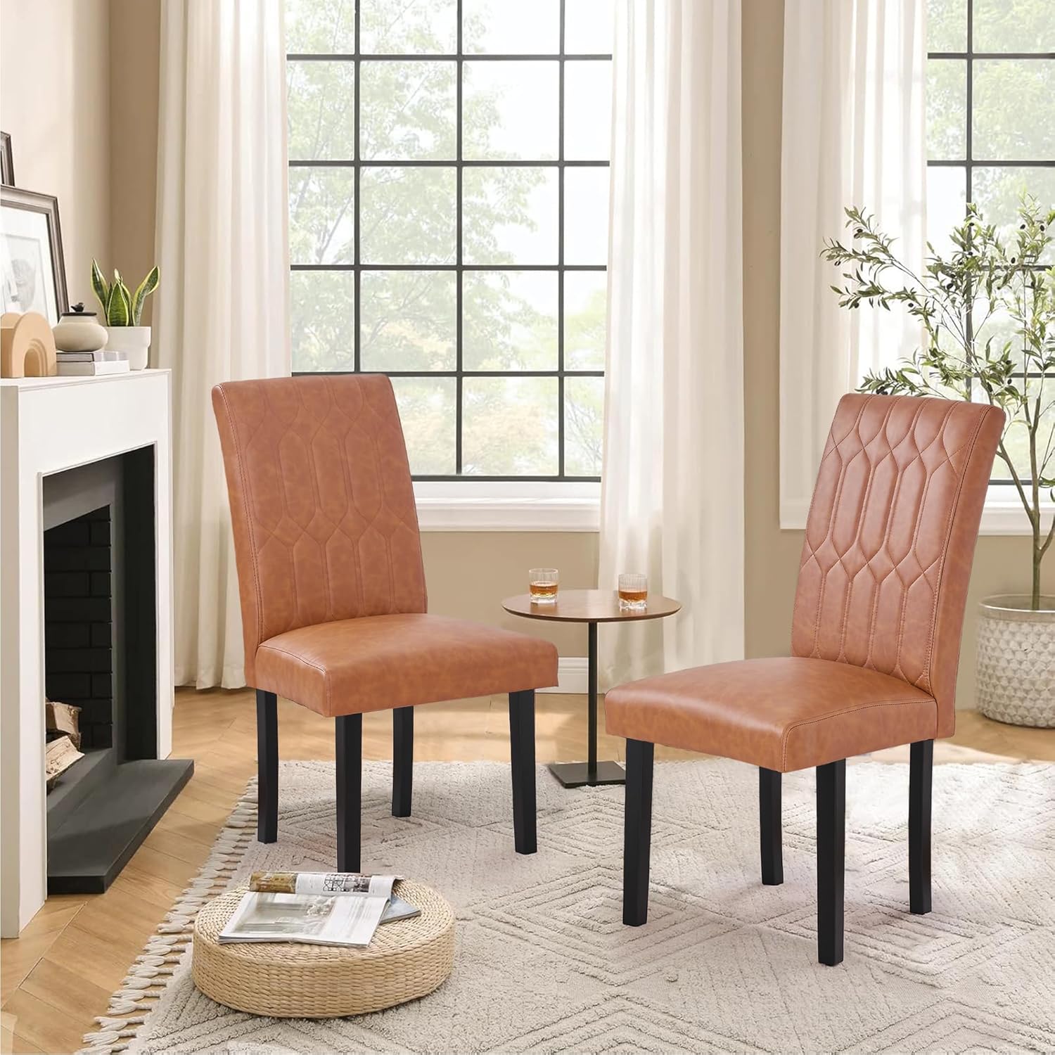 VECELO Upholstered Dining Chairs Set of 2 - VECELO