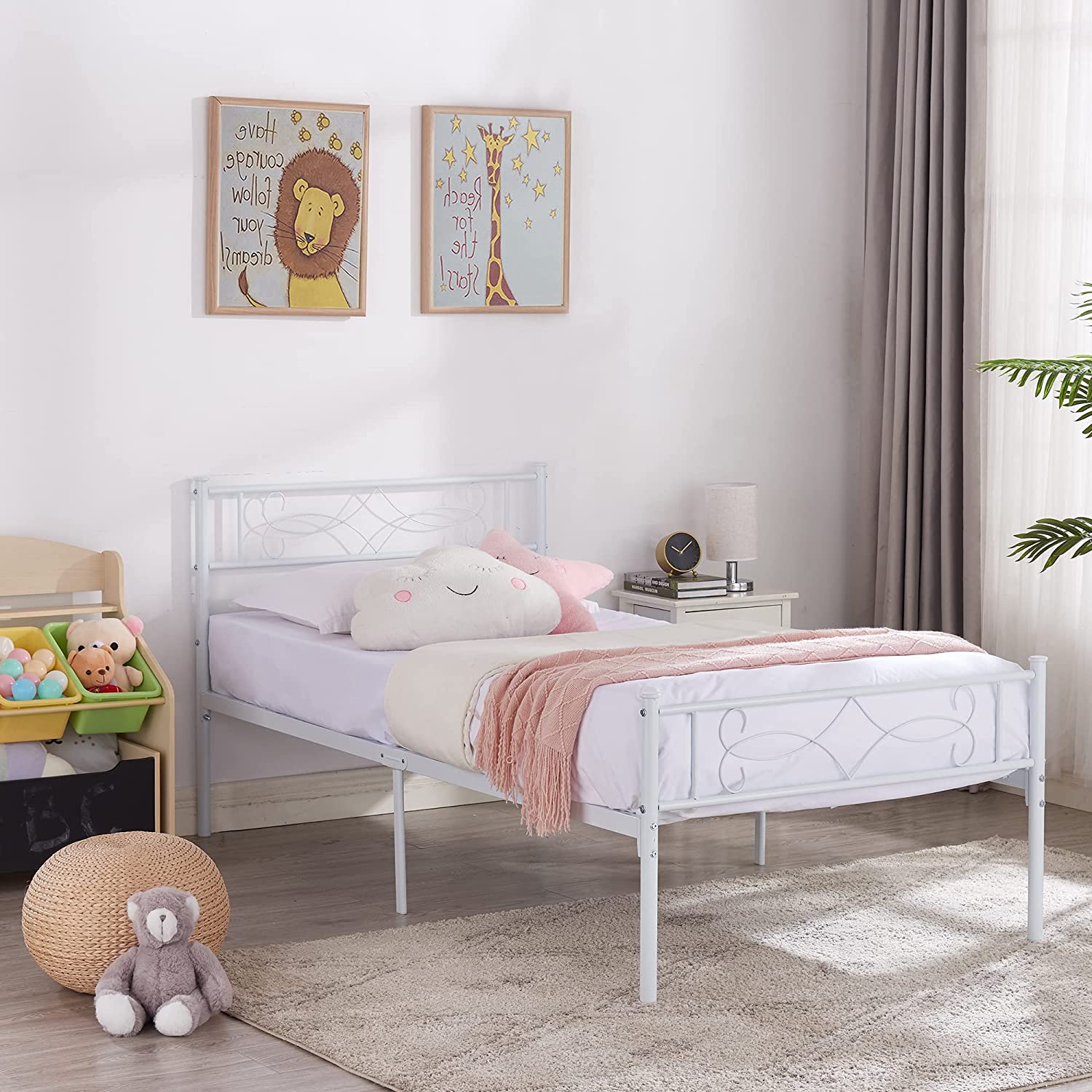 VECELO Metal Platform Bed Frame with Headboard & Footboard Premium Steel Slat Support Noise-Free - VECELO