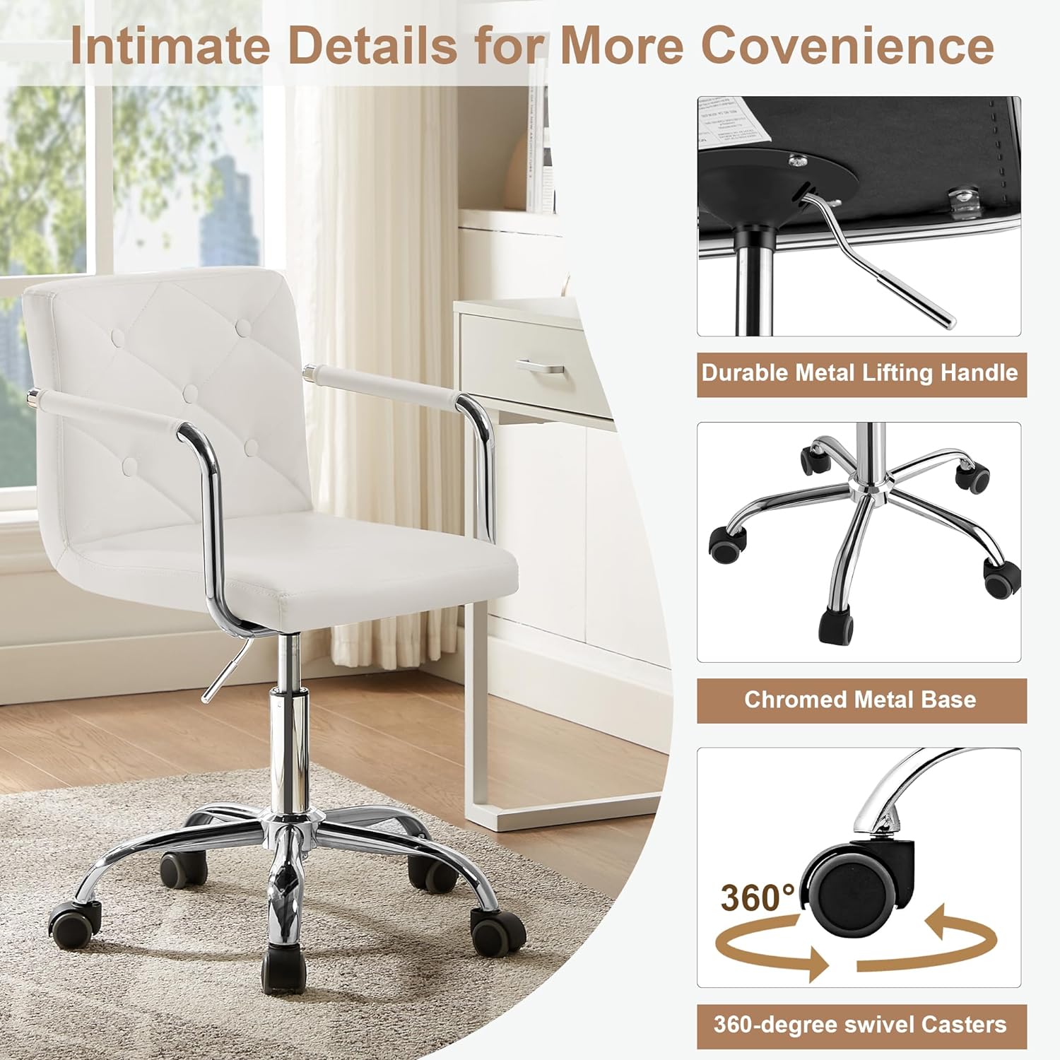 VECELO Mid-Back Home Office Desk Chair - VECELO