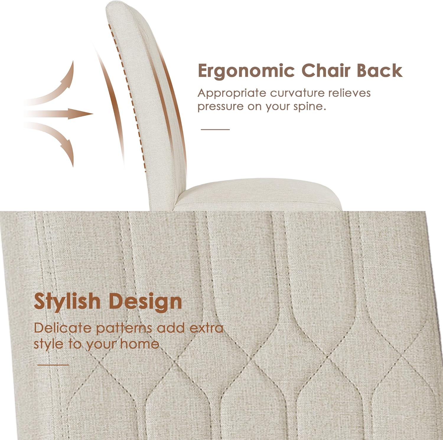 VECELO Upholstered Dining Chairs Set of 2 - VECELO