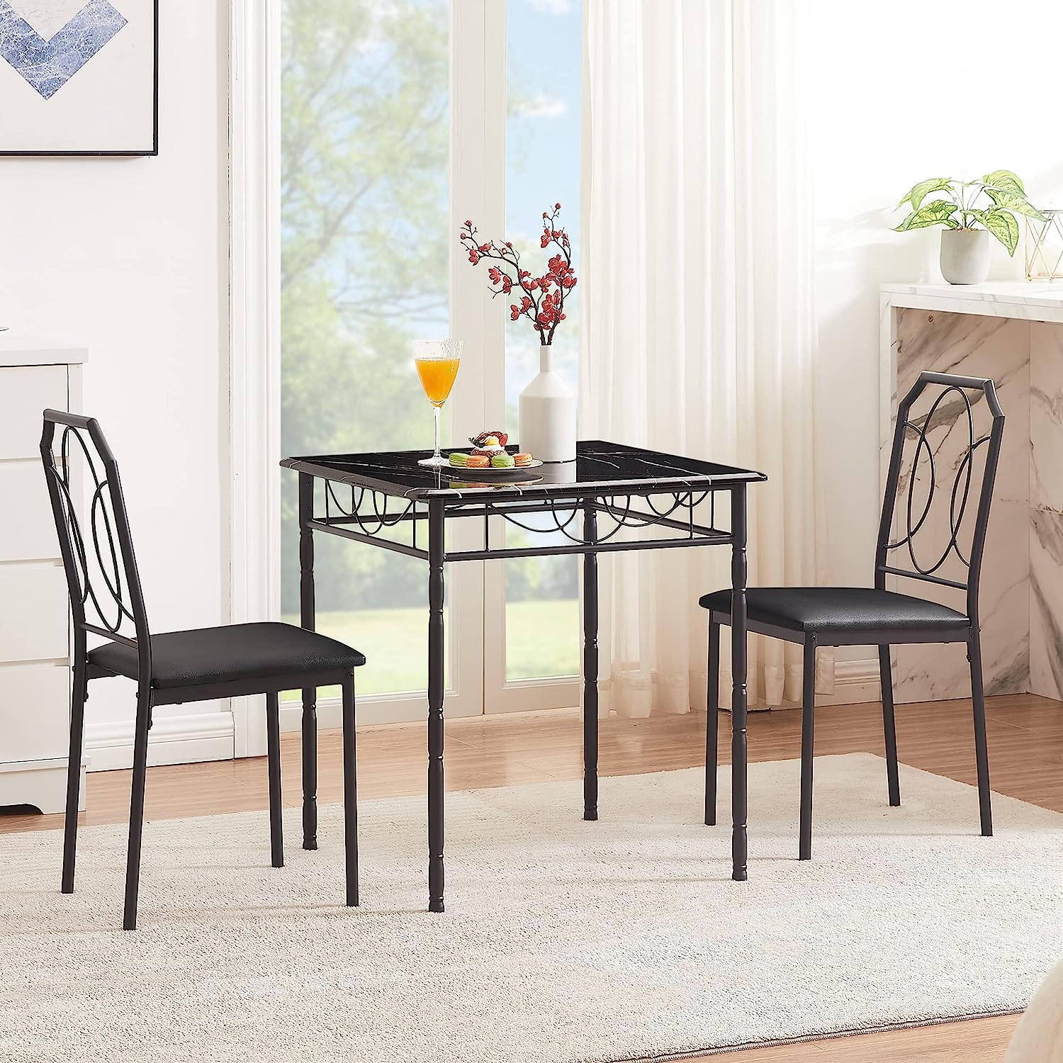 VECELO Modern 5 Pieces Dining Table Set - VECELO