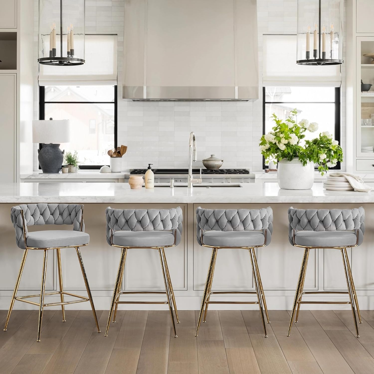 VECELO Bar Stools, Counter Height Bar Stools