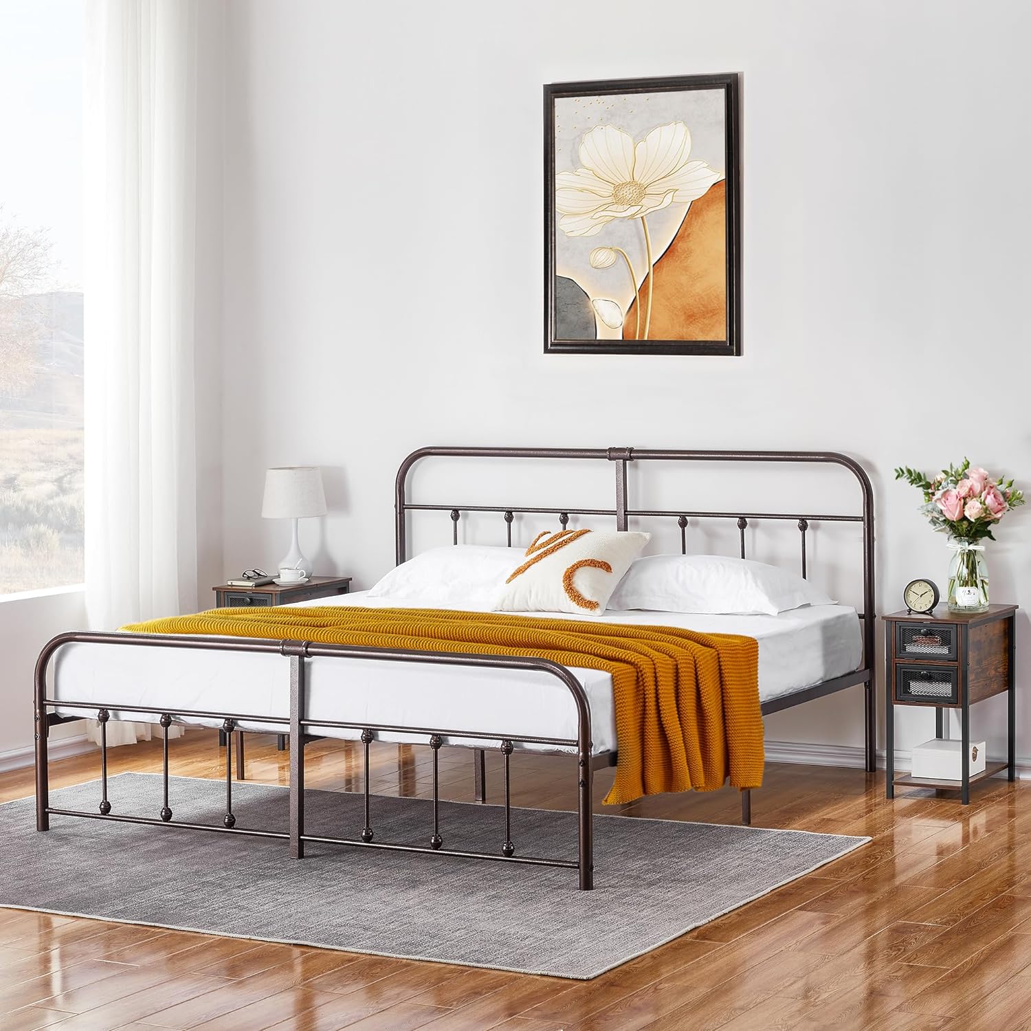 VECELO Metal Platform Bed Frame Mattress Foundation Modern&Simple Style - VECELO