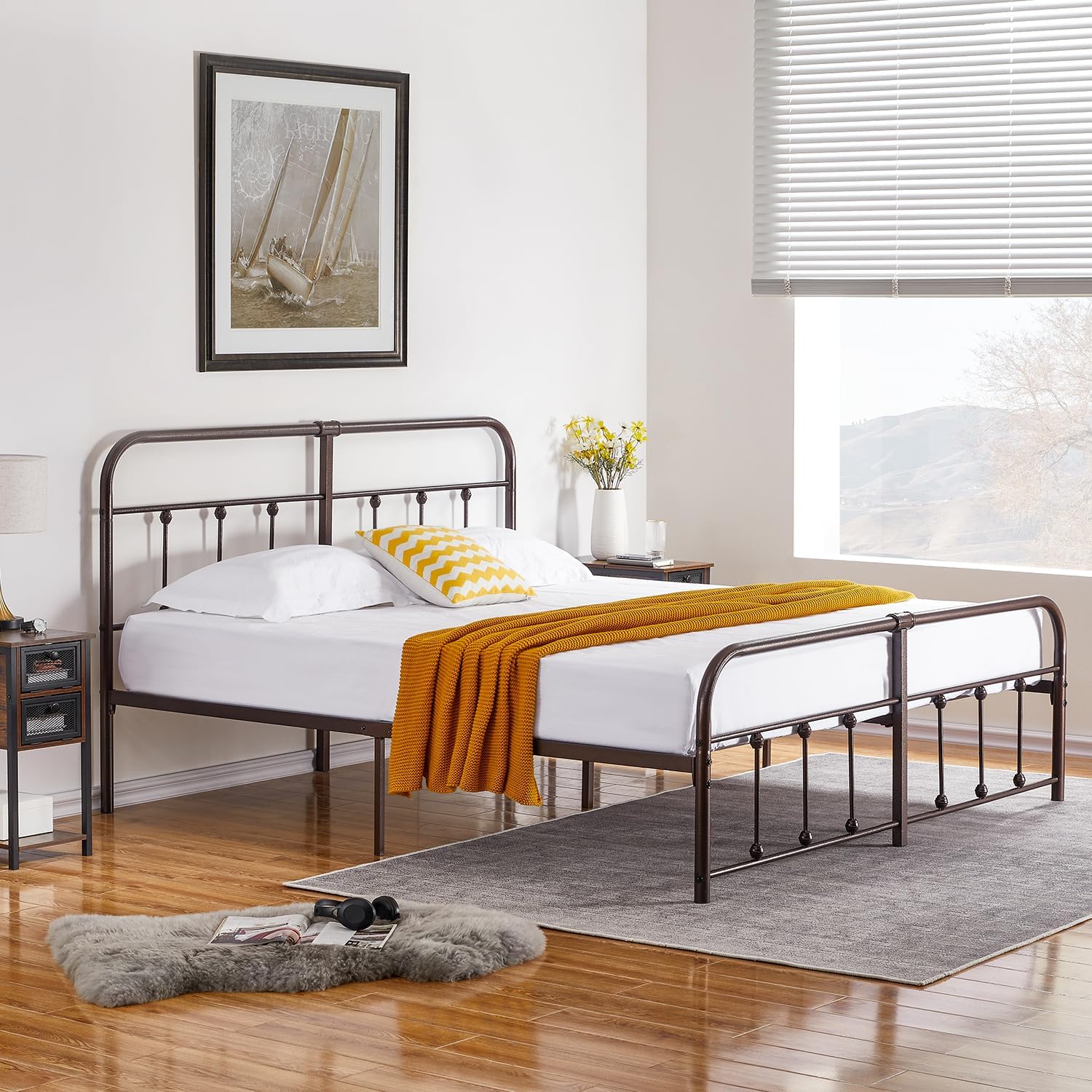 VECELO Metal Platform Bed Frame Mattress Foundation Modern&Simple Style - VECELO