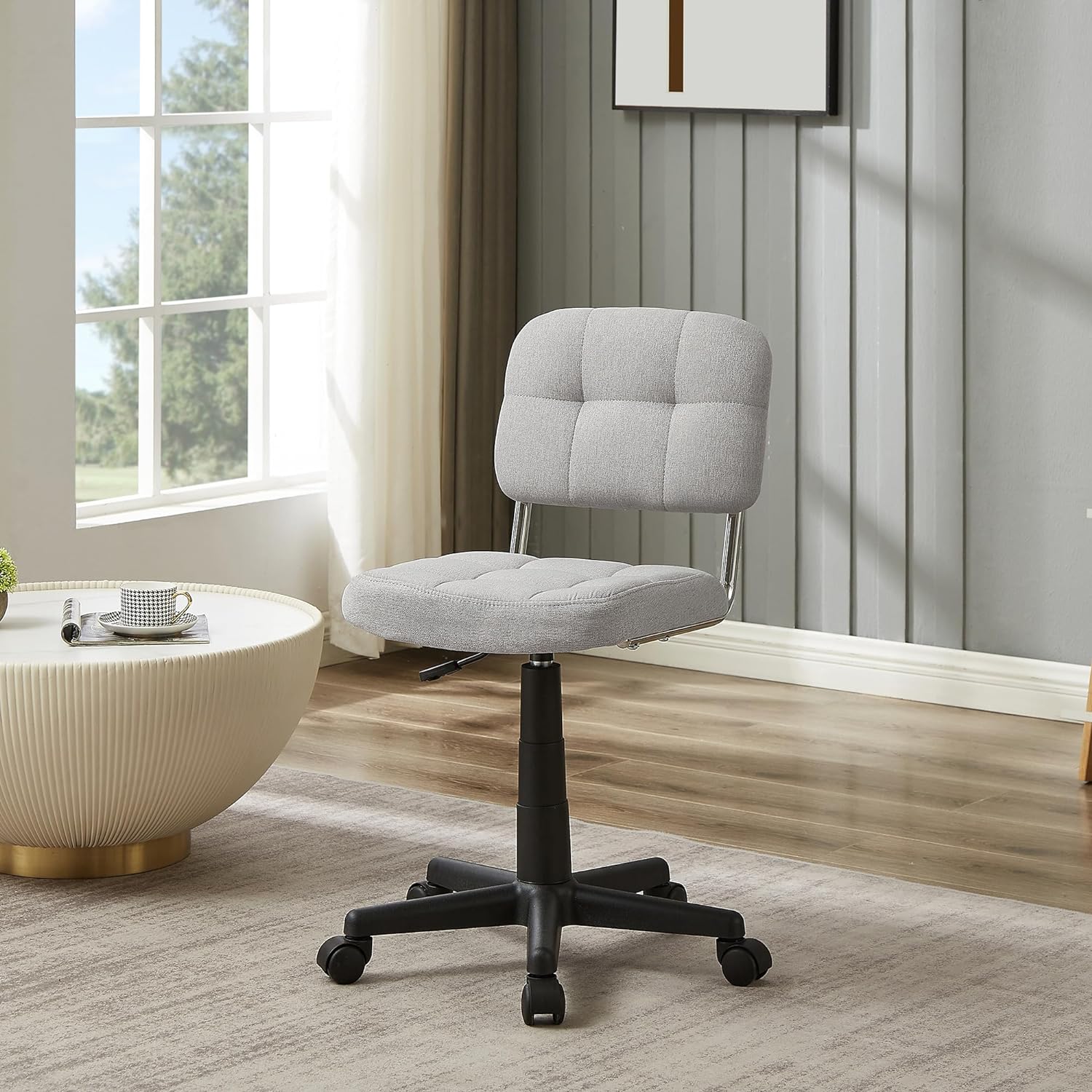 VECELO Modern Armless Home Office Desk Chair for Make Up/Bed Room/Small Space - VECELO