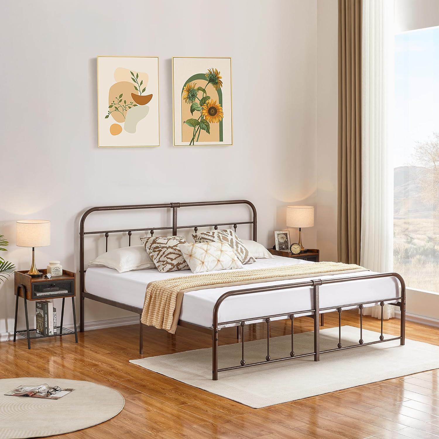 VECELO Metal Platform Bed Frame Mattress Foundation Modern&Simple Style - VECELO