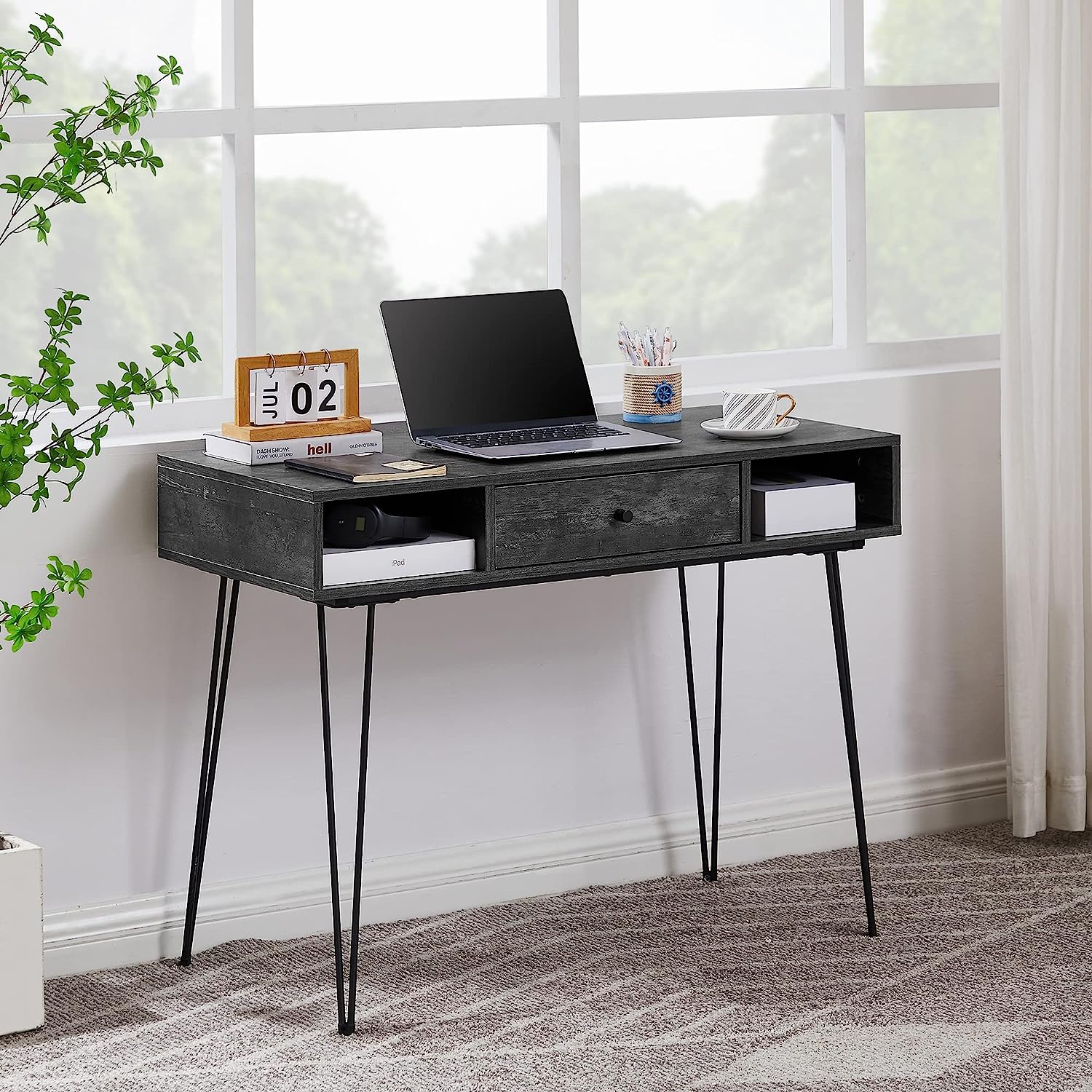 VECELO 39.3" Home Office Work Table with Drawers Computer Desk - VECELO