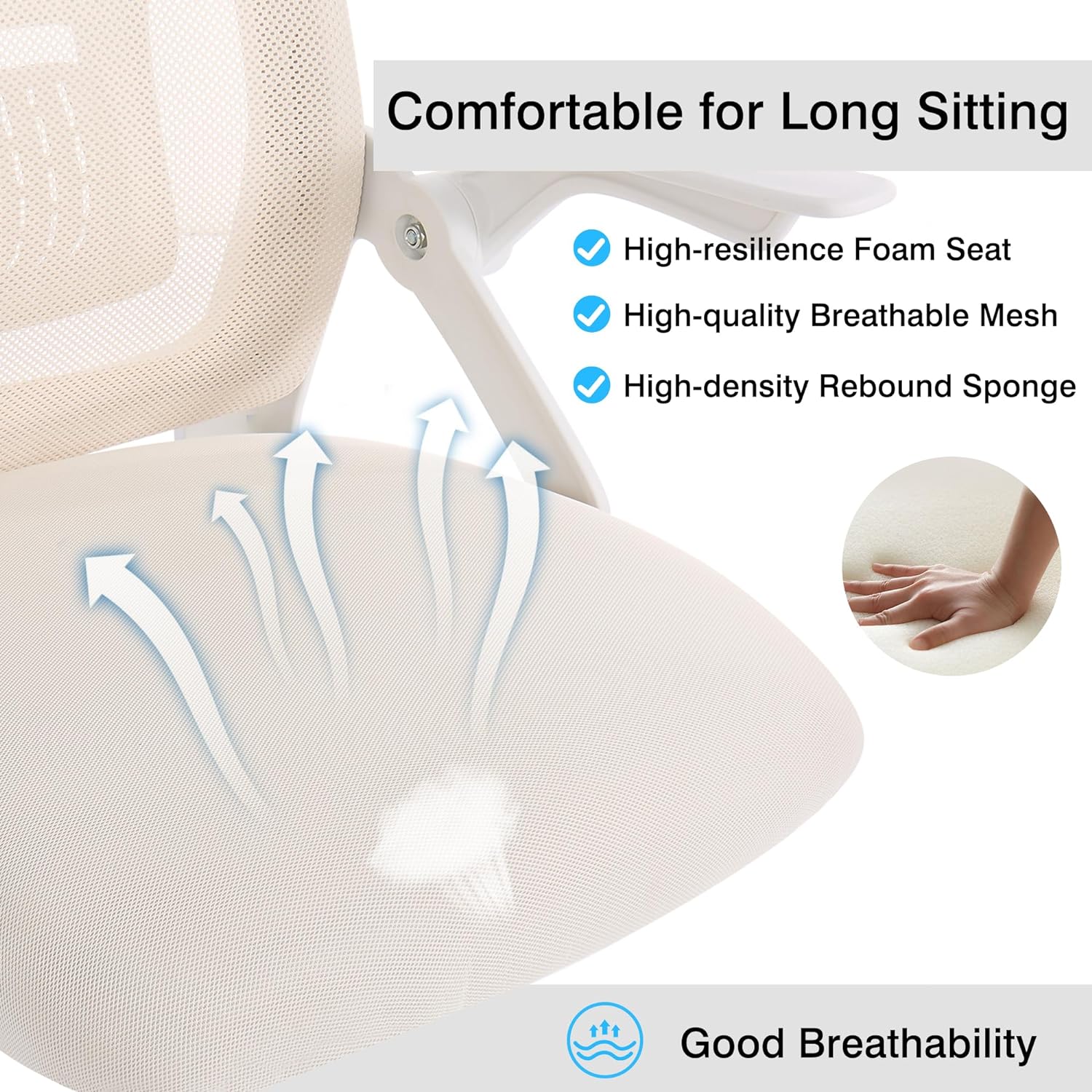 VECELO Mid-Back Swivel Ergonomic Office Chair - VECELO
