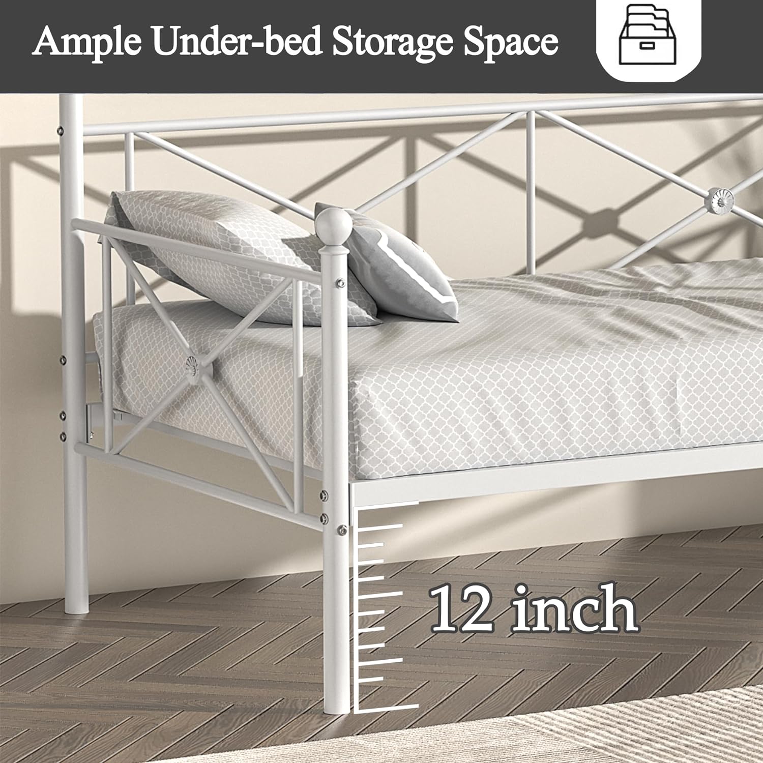 VECELO Twin Daybed with Headboard - VECELO