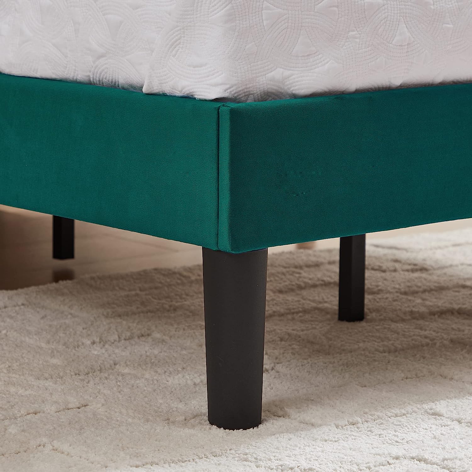 VECELO Upholstered Platform bedframe with Adjustable Headboard - VECELO