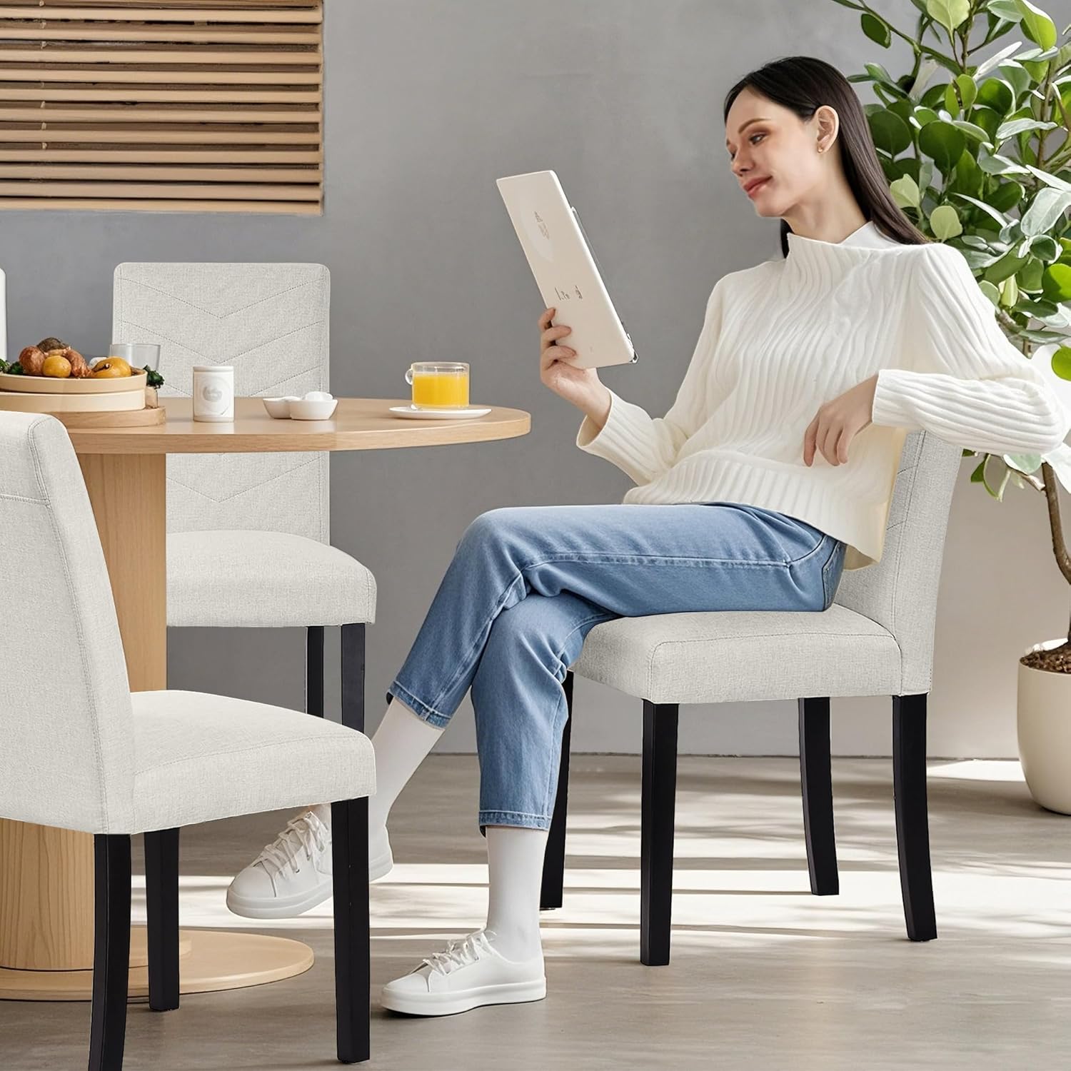 VECELO Upholstered Dining Chairs Set of 2 - VECELO