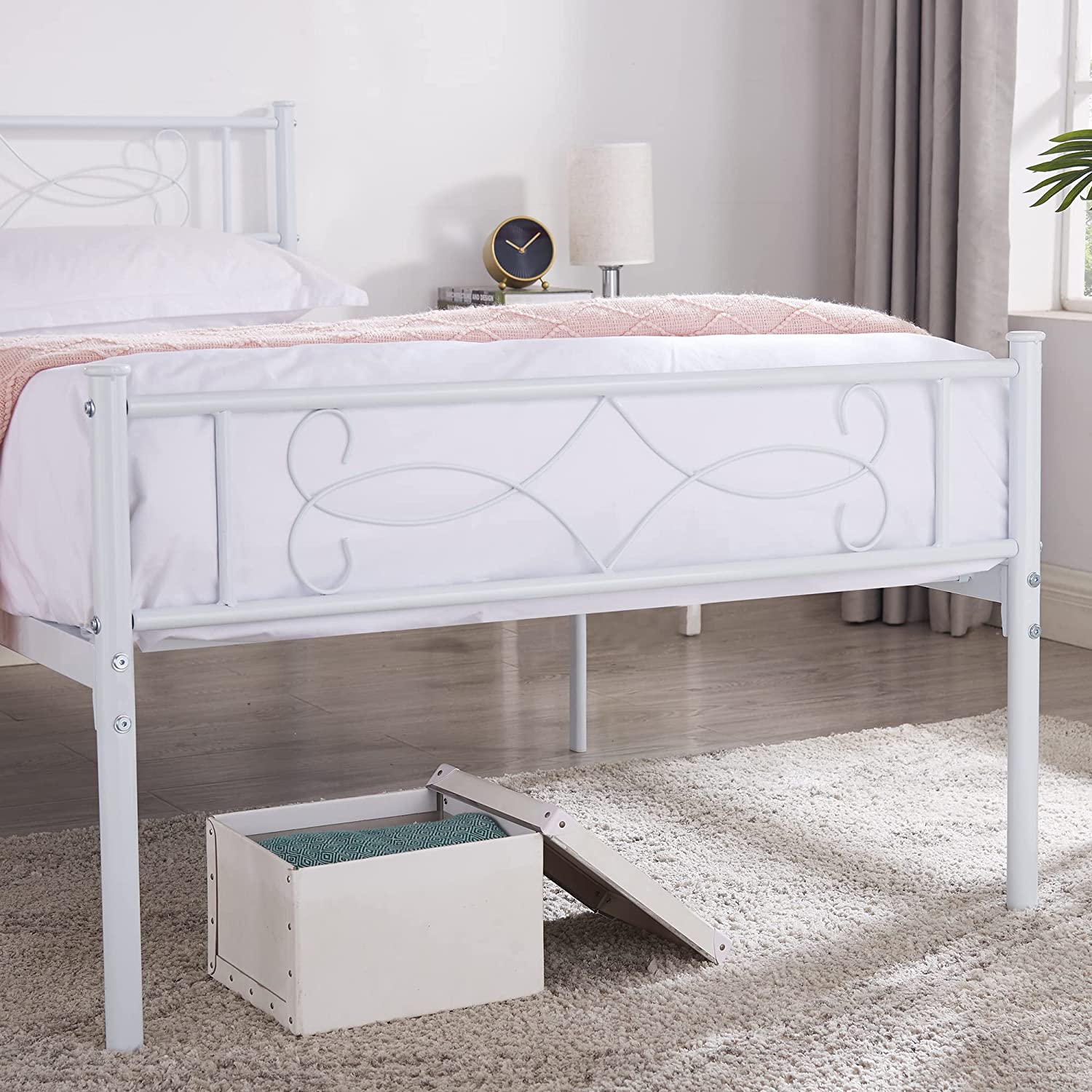 VECELO Metal Platform Bed Frame with Headboard & Footboard Premium Steel Slat Support Noise-Free - VECELO