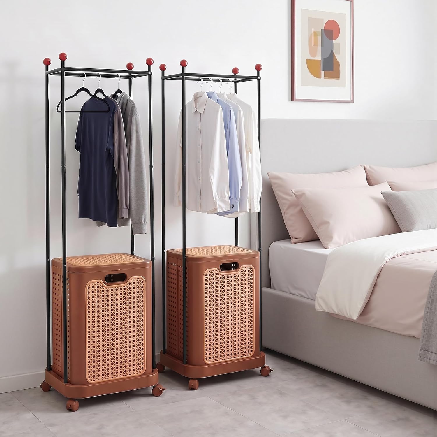 VECELO Laundry Hamper with Clothes Rack