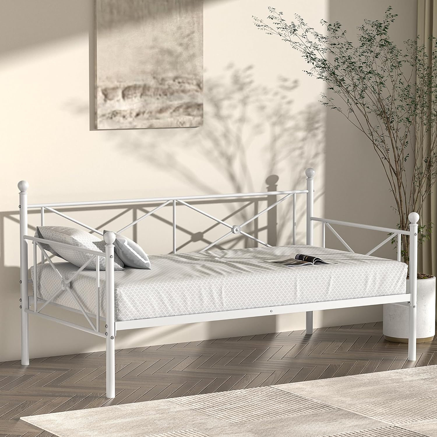 VECELO Twin Daybed with Headboard - VECELO