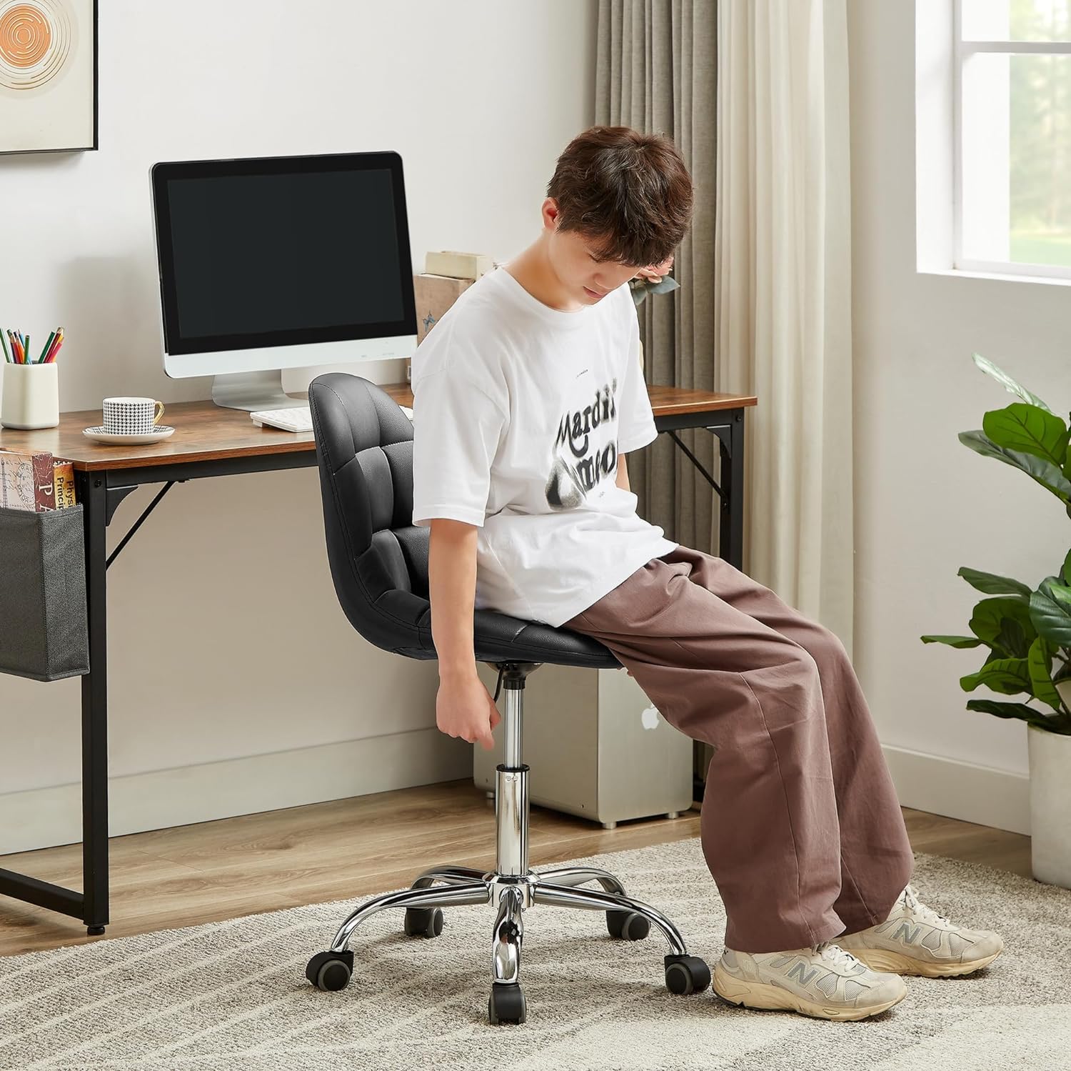 VECELO Modern Armless Home Office Desk Chair - VECELO