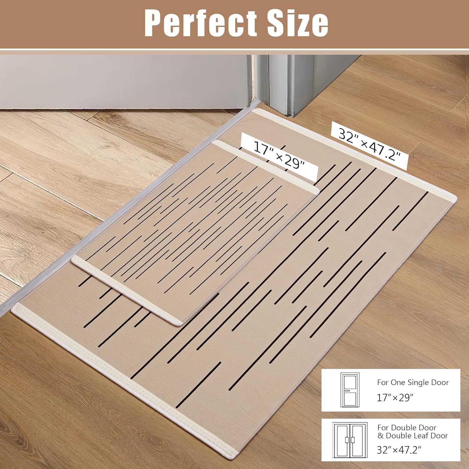 VECELO Front Door Mat Indoor Welcome Mat Outdoor, Absorbent Muddy Kitchen Rugs - VECELO
