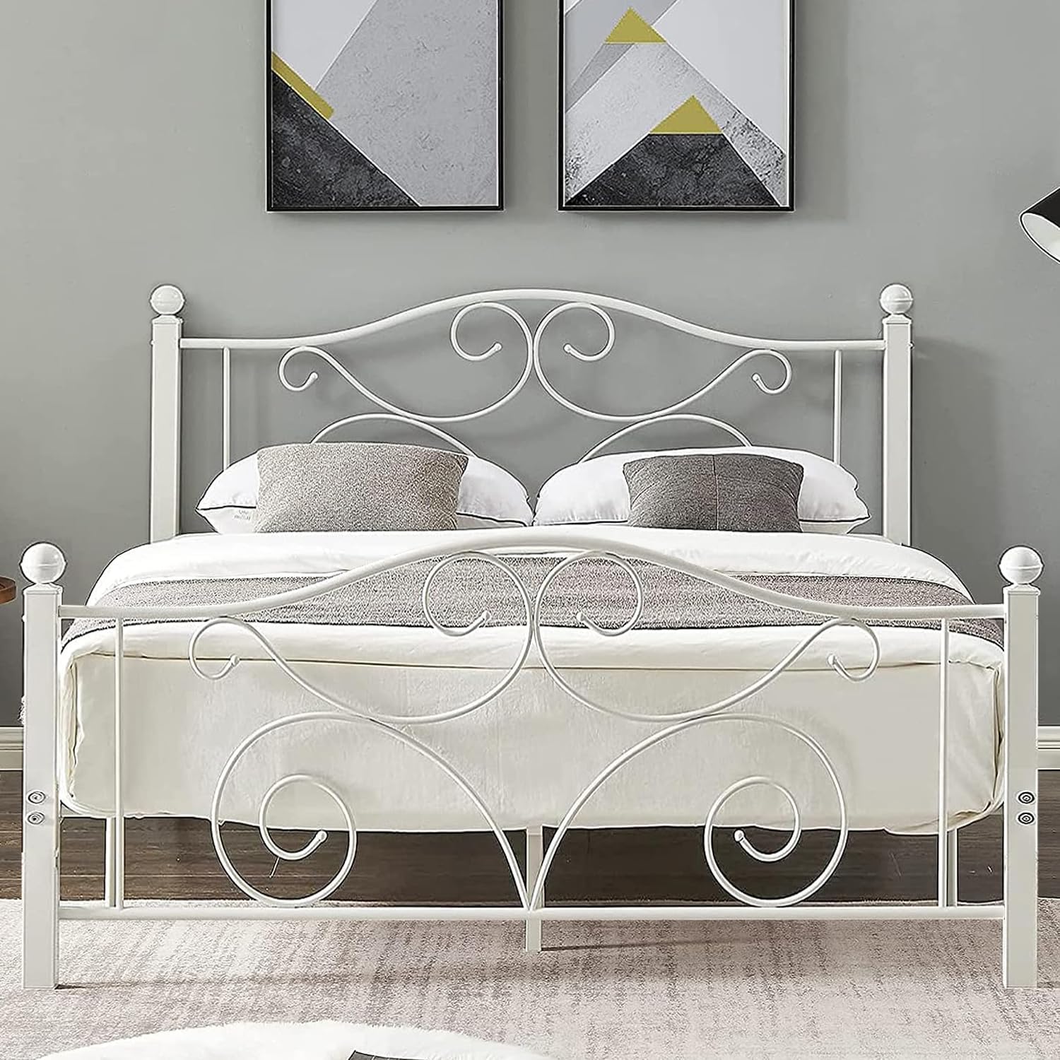 VECELO Classic Metal Bed Frame Mattress Foundation - VECELO
