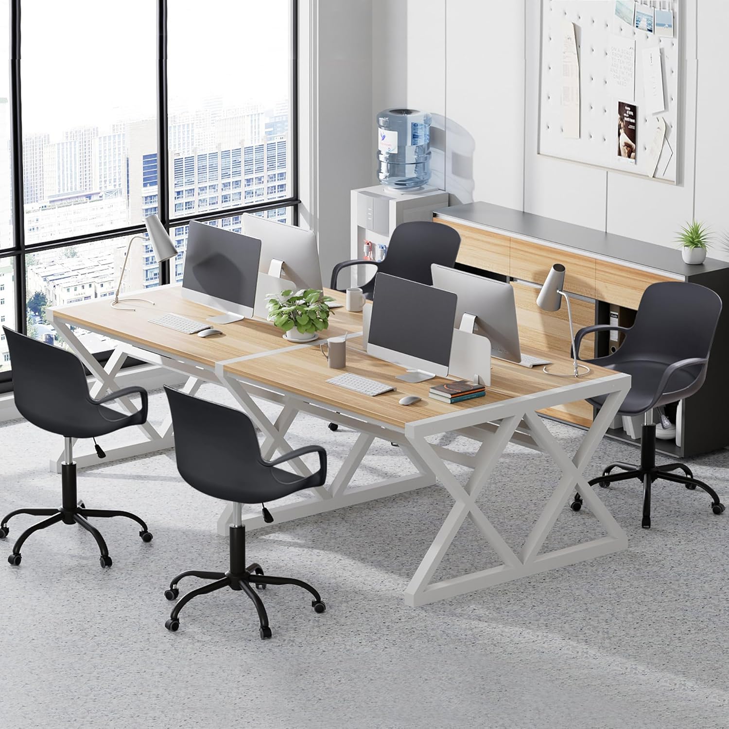 VECELO Mid-Back Chair for Desk with Armrests - VECELO