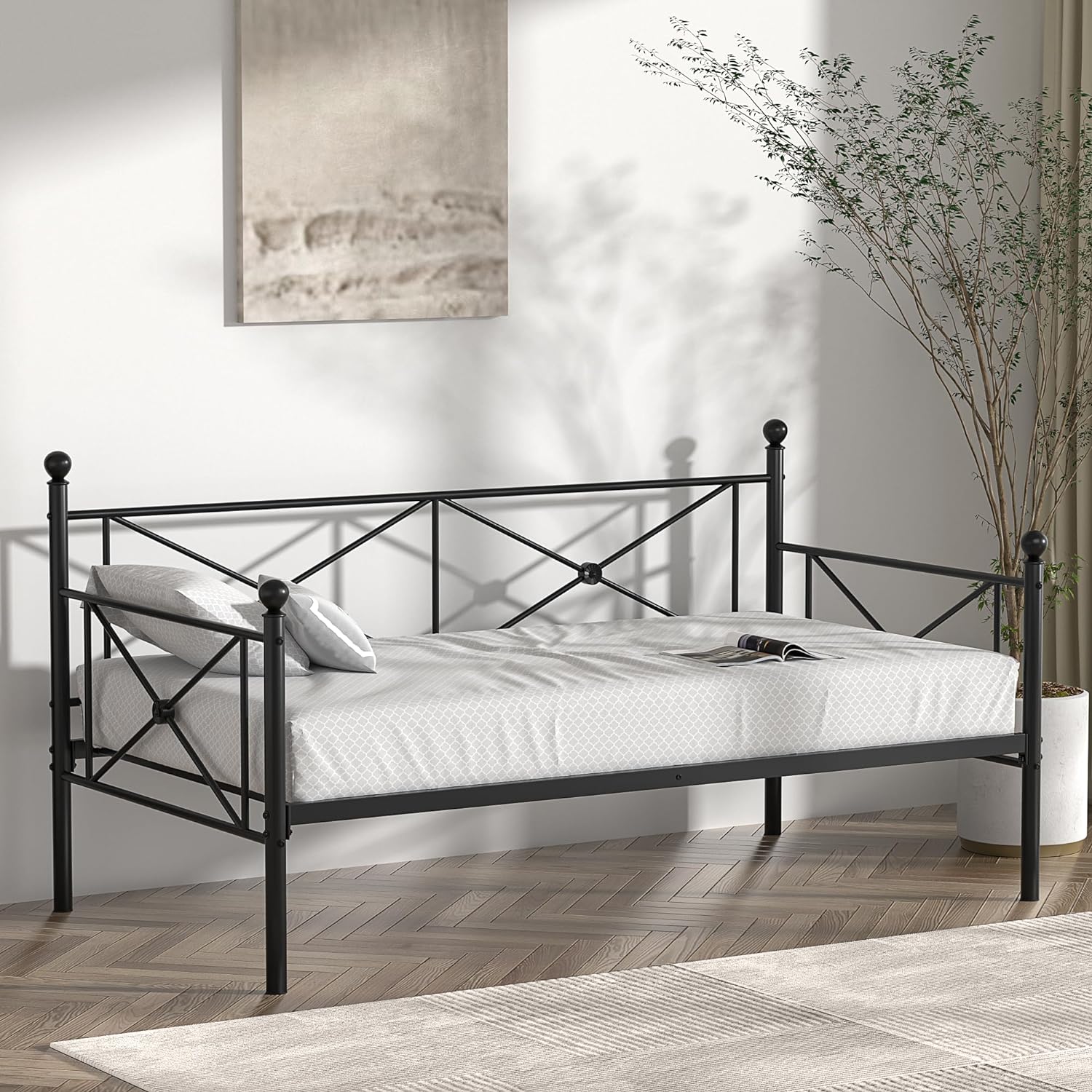 VECELO Twin Daybed with Headboard - VECELO