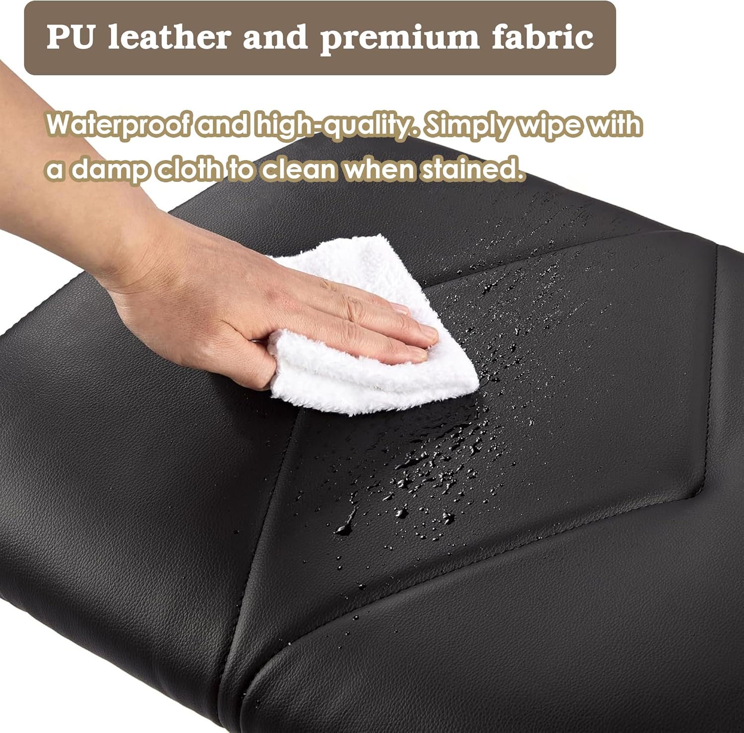 VECELO Foot Rest Under Desk Ottoman, PU Height Adjustable Footrest with Comfort Padding - VECELO