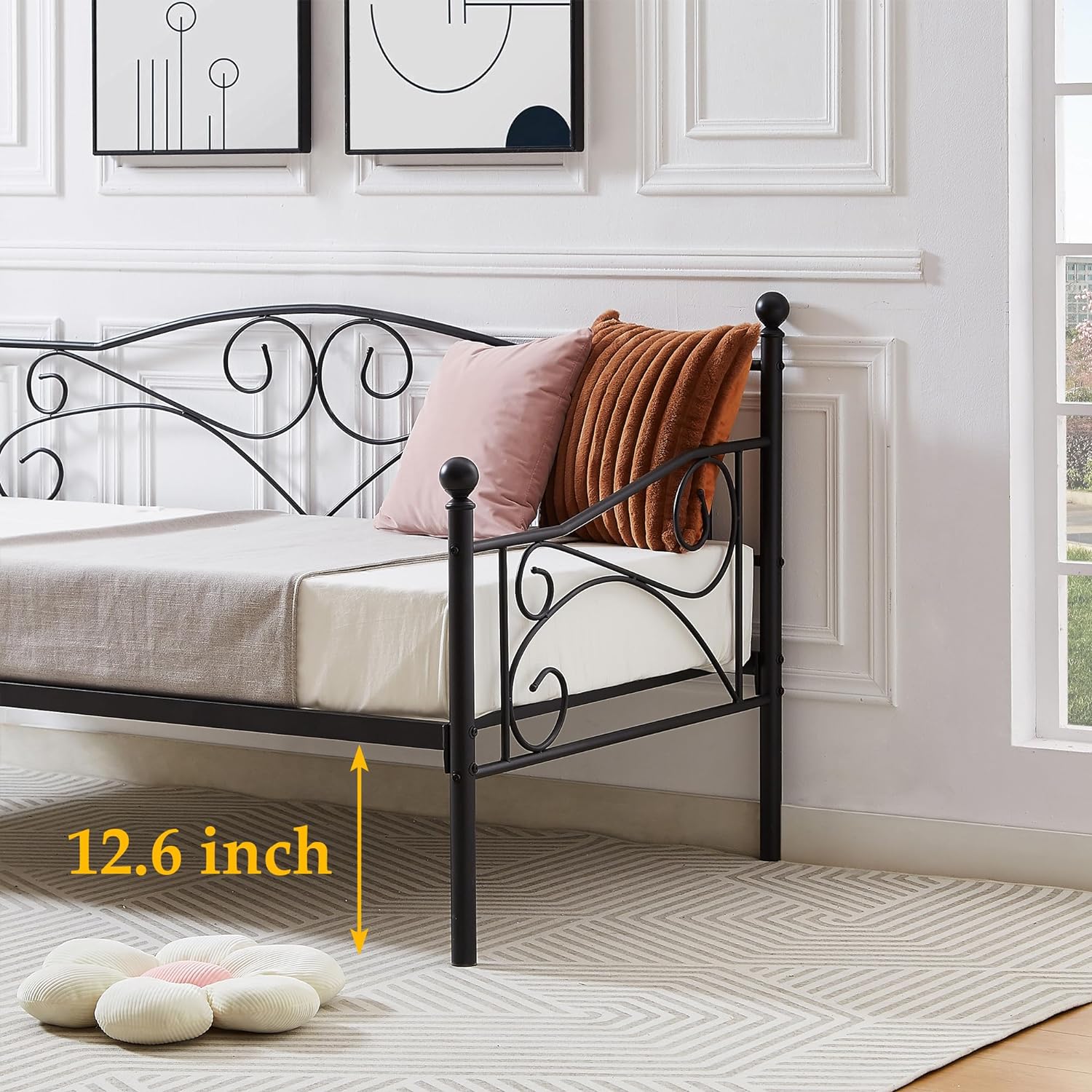 VECELO Premium Daybed Metal Bed Frame Twin Size - VECELO