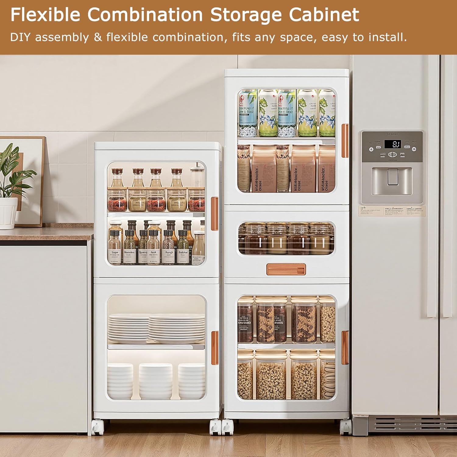 VECELO 3-Tier Narrow Bathroom Storage Cabinet with Drawer