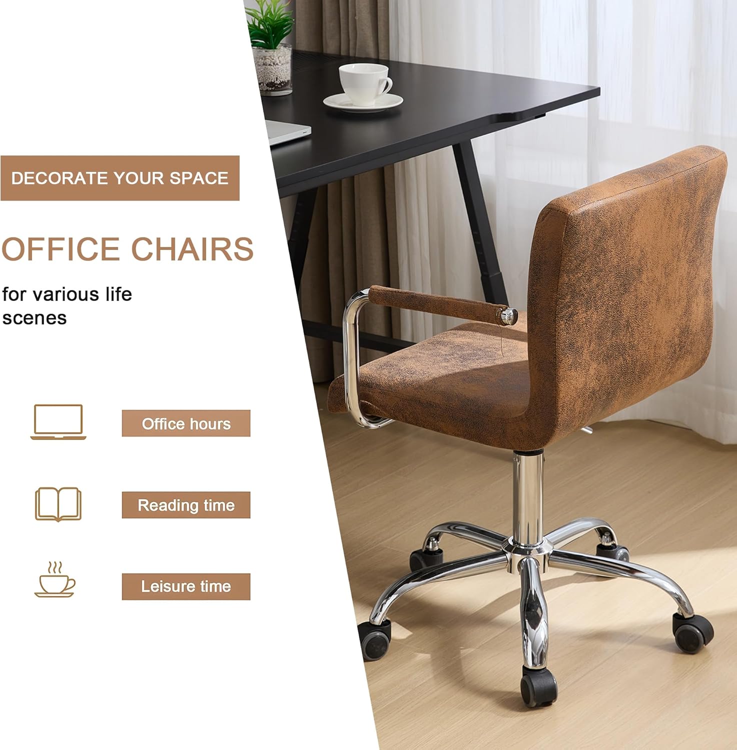 VECELO Mid-Back Home Office Desk Chair - VECELO