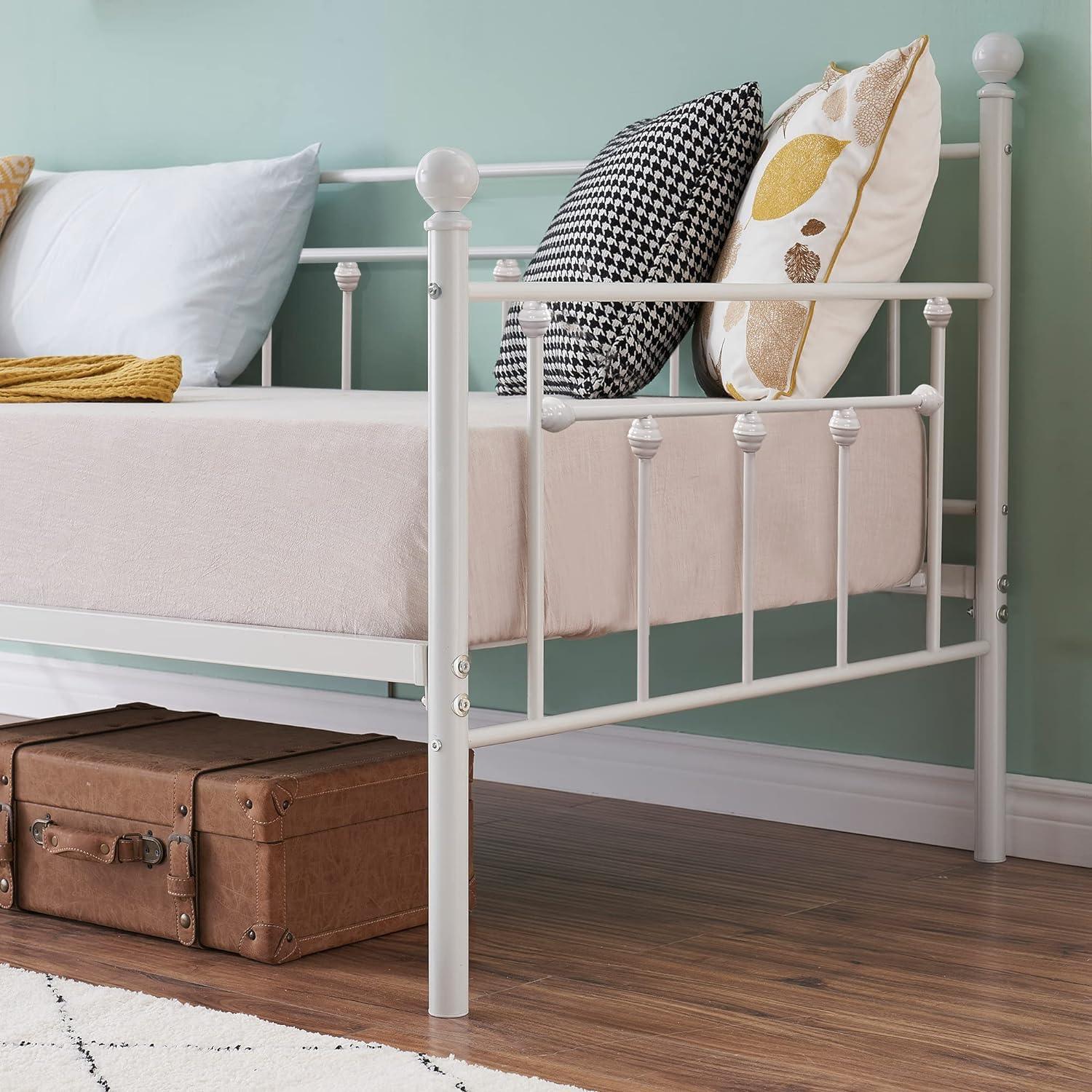 VECELO Daybed Frame, Twin Size Metal Platform Bed with Headboard - VECELO