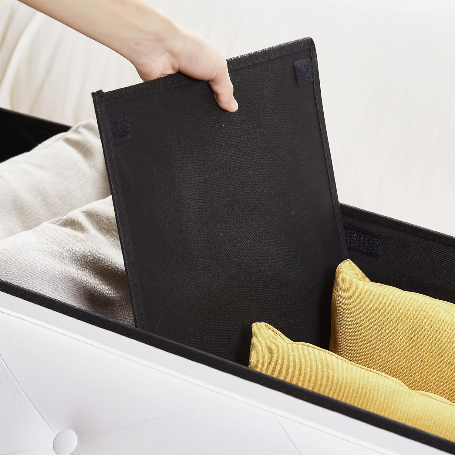 VECELO Storage Ottoman Bench End of Bed 43'' Footstool Footrest Stool Shoestool - VECELO