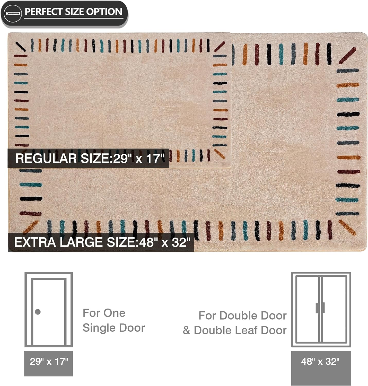 VECELO Outdoor Front Door Mat Outside Entrance, Low-Profile Welcome Mat - VECELO