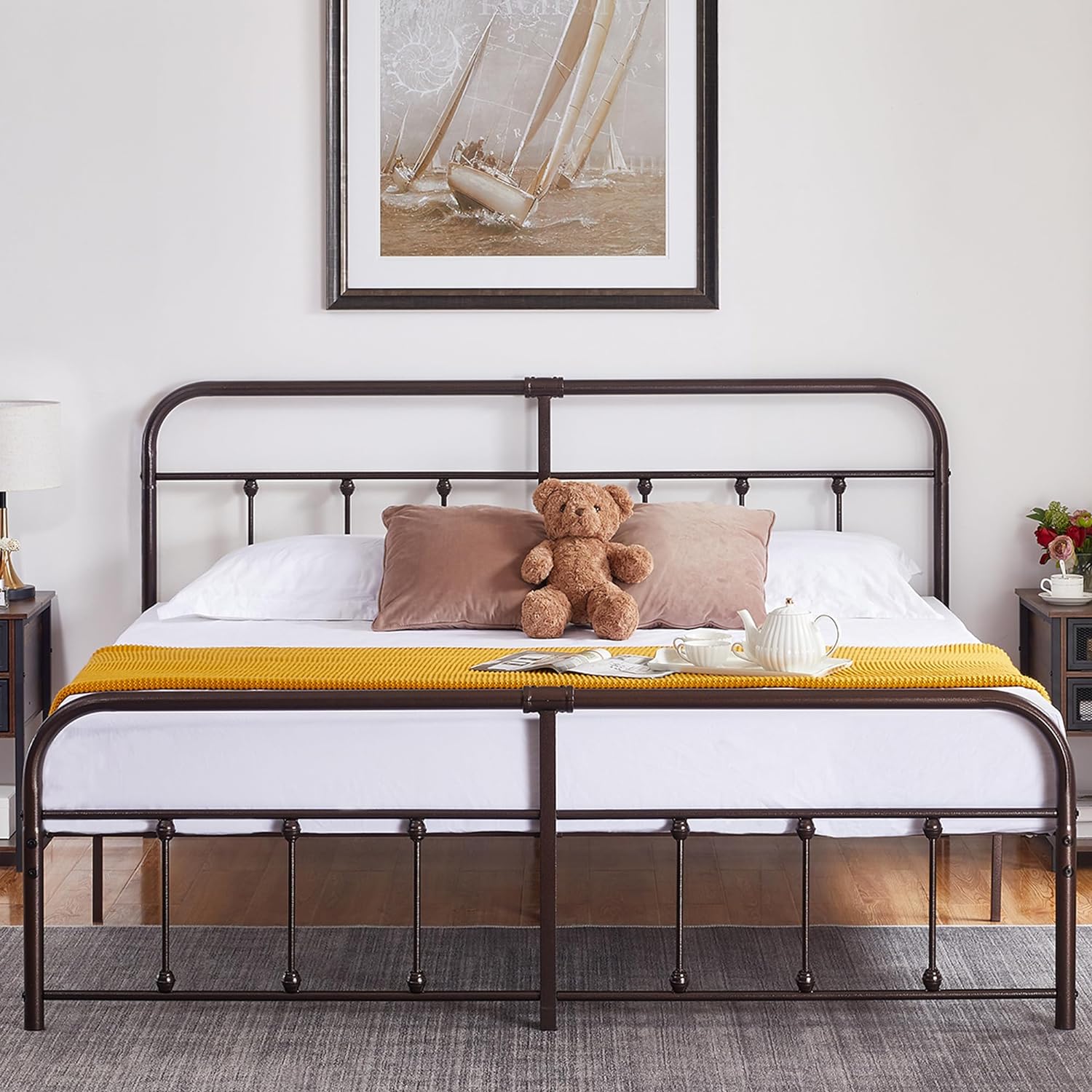 VECELO Metal Platform Bed Frame Mattress Foundation Modern&Simple Style - VECELO