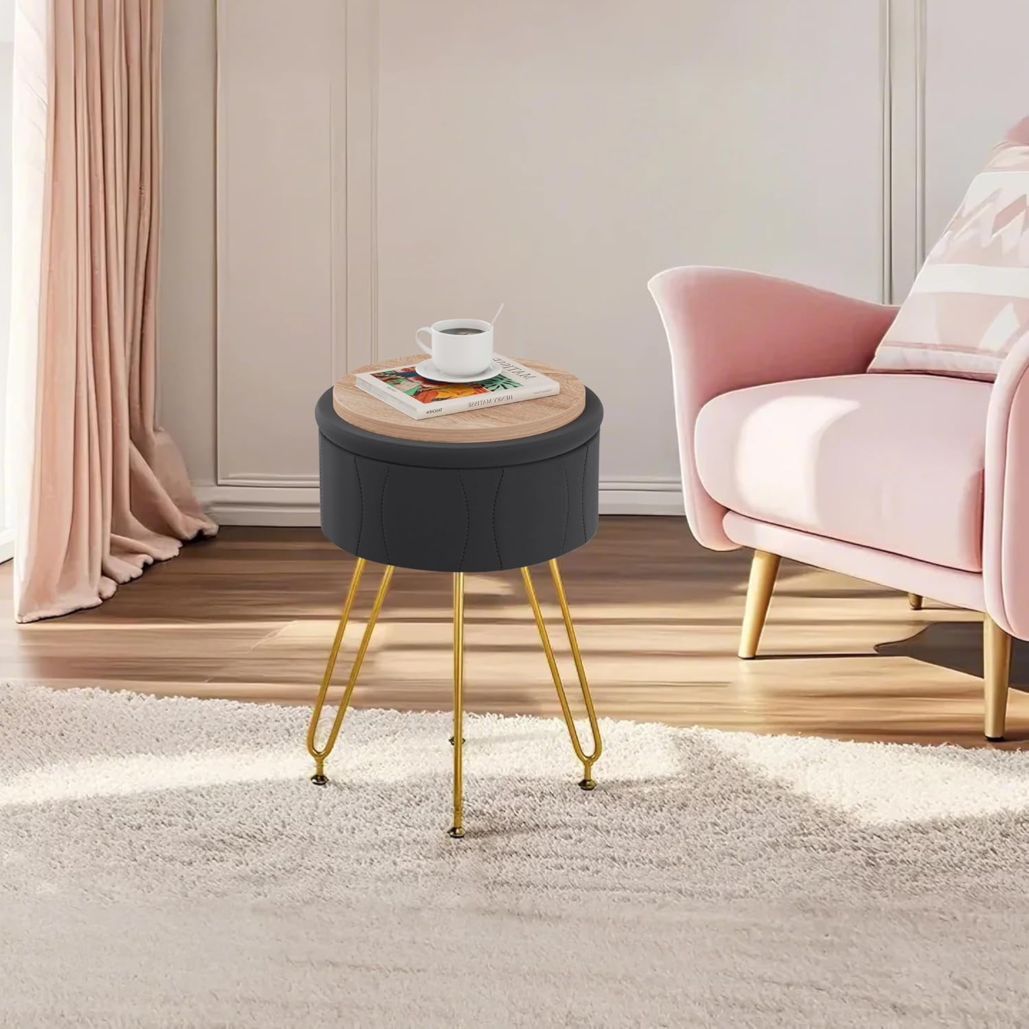 VECELO Vanity Stool with Storage