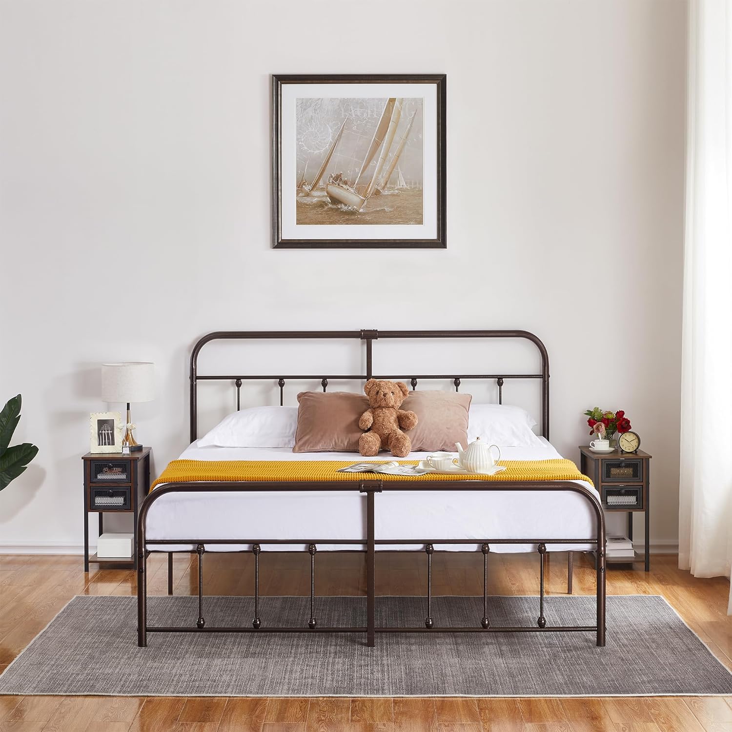 VECELO Metal Platform Bed Frame Mattress Foundation Modern&Simple Style - VECELO