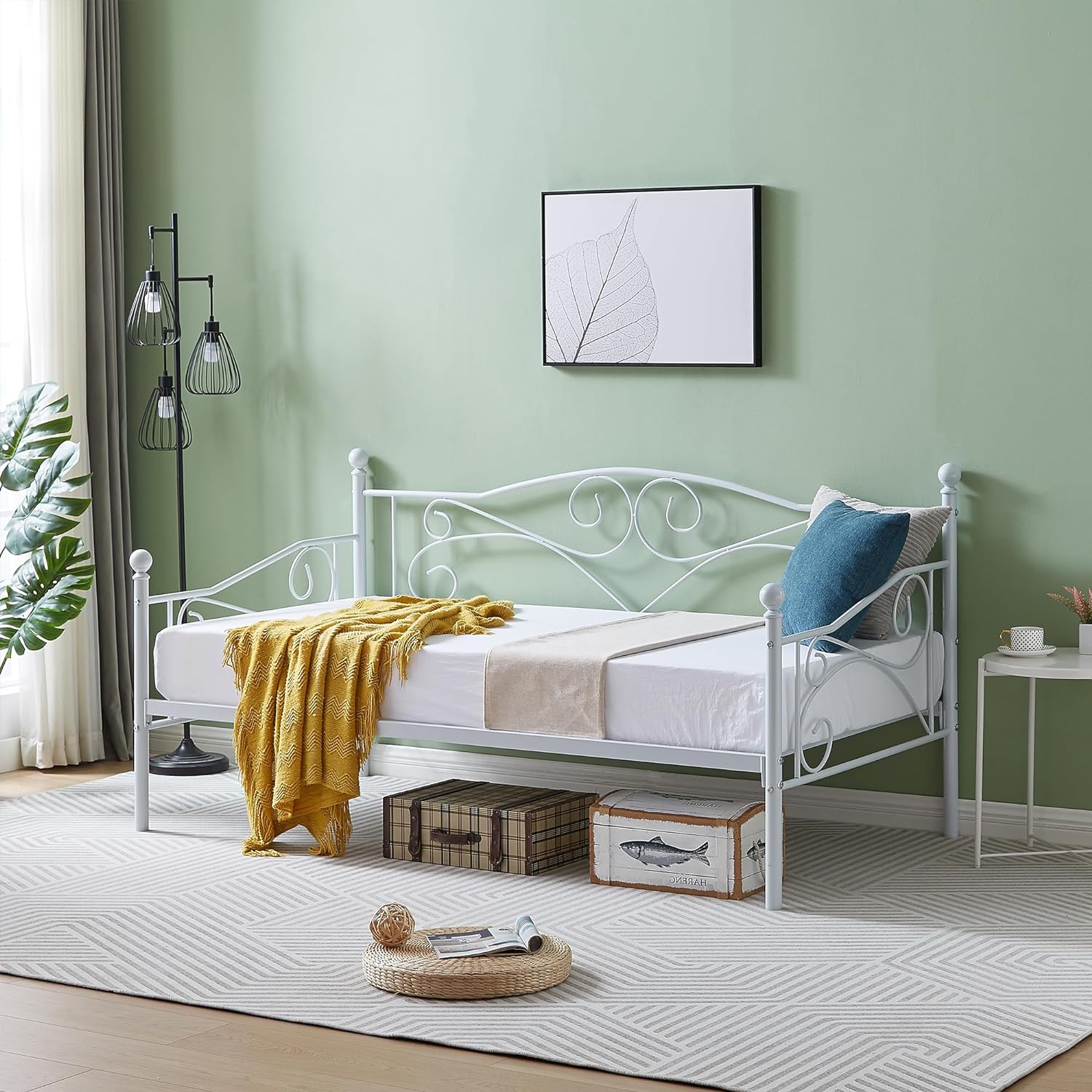 VECELO Premium Daybed Metal Bed Frame Twin Size - VECELO