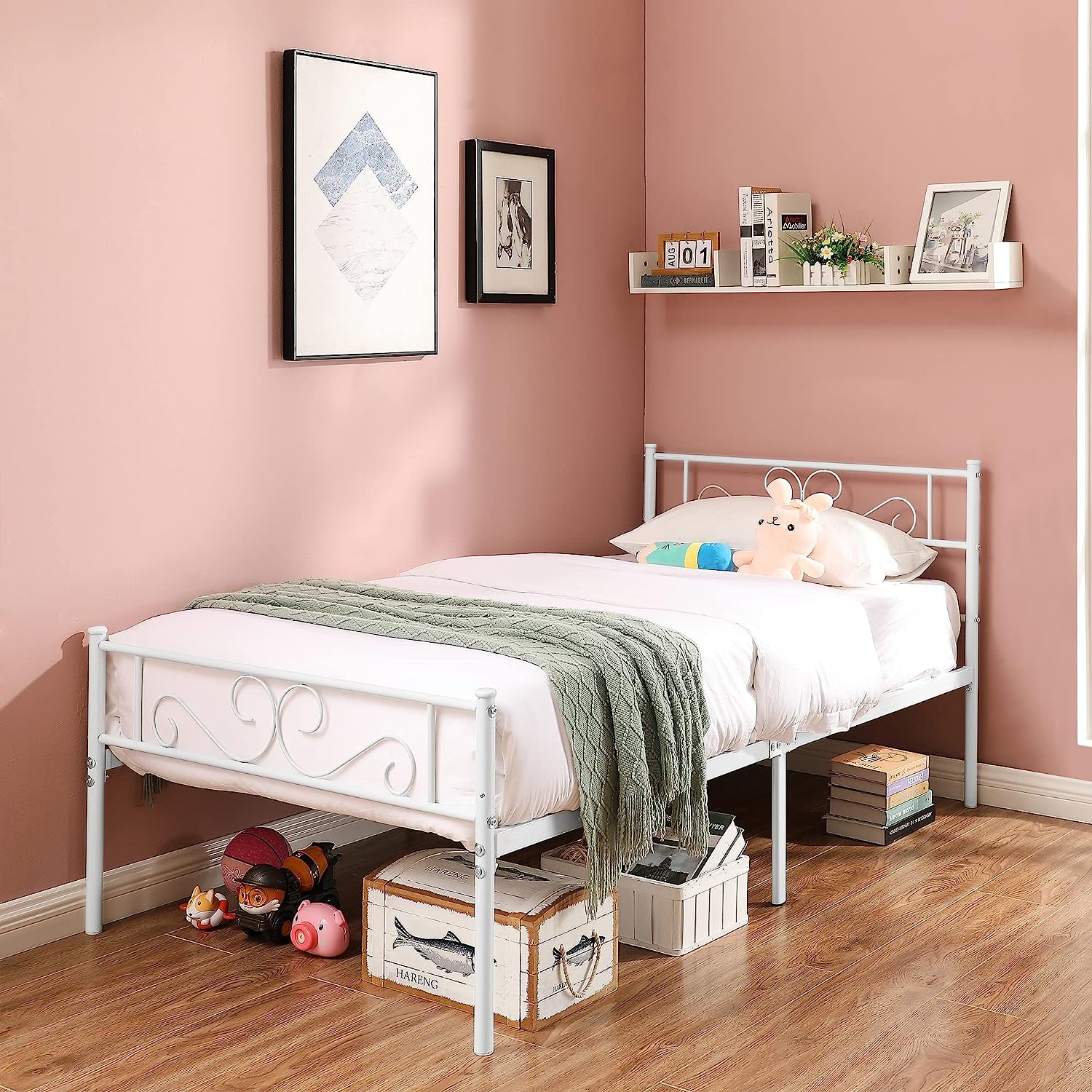 VECELO Metal Platform Bed Frame Mattress Foundation with Headboard & Footboard - VECELO