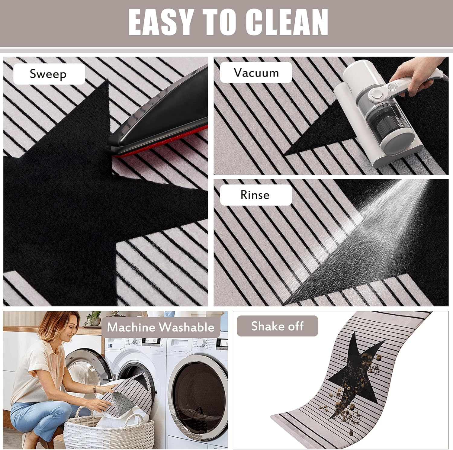 VECELO Front Door Mat Indoor Welcome Mat Outdoor, Absorbent Muddy Kitchen Rugs - VECELO