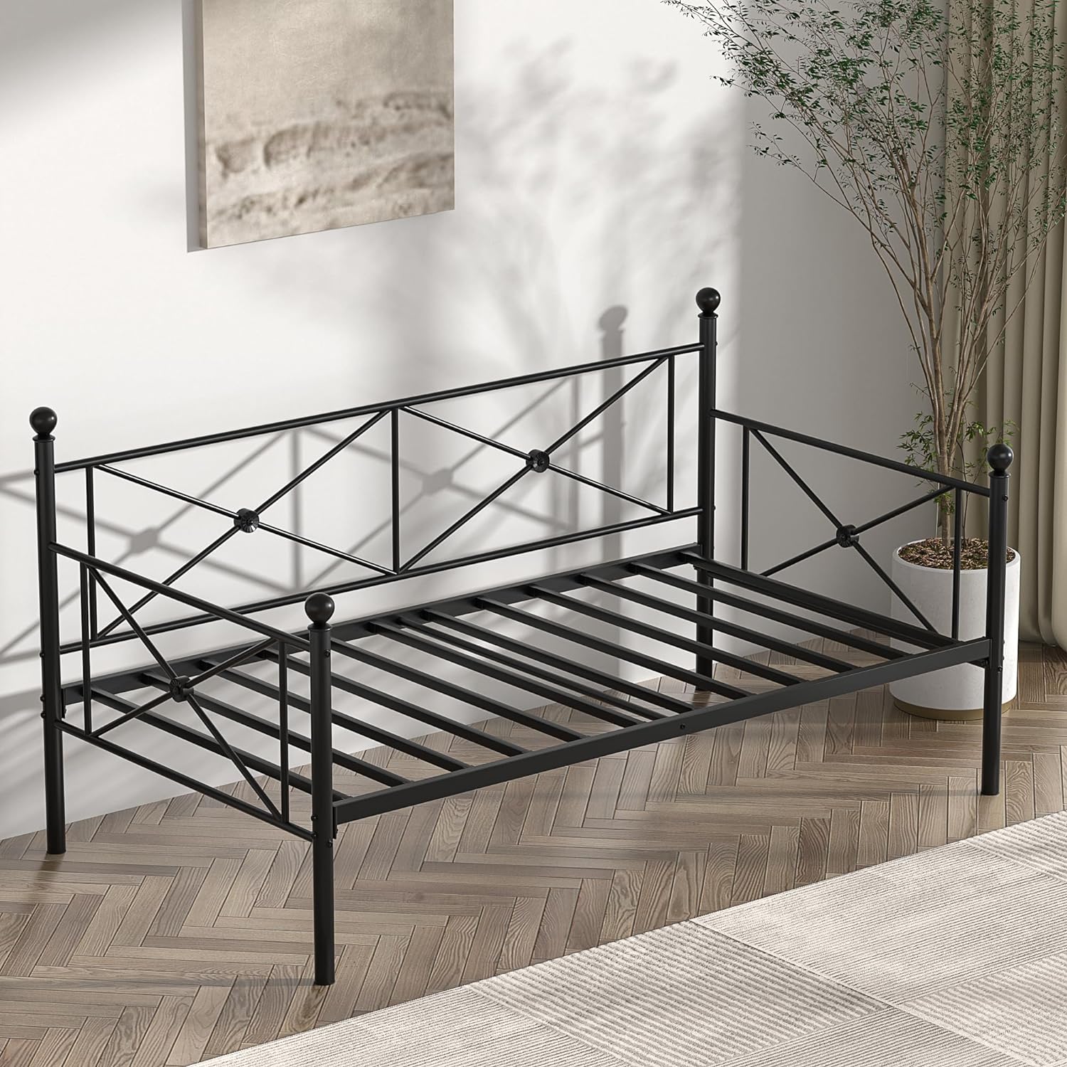 VECELO Twin Daybed with Headboard - VECELO
