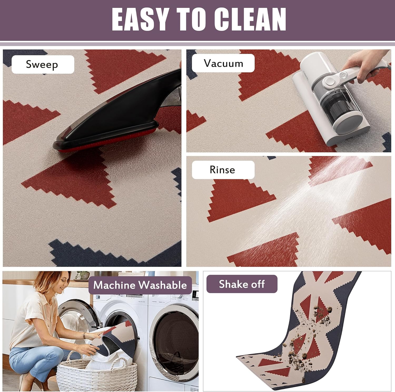 VECELO Front Door Mat Indoor Welcome Mat Outdoor, Absorbent Muddy Kitchen Rugs - VECELO